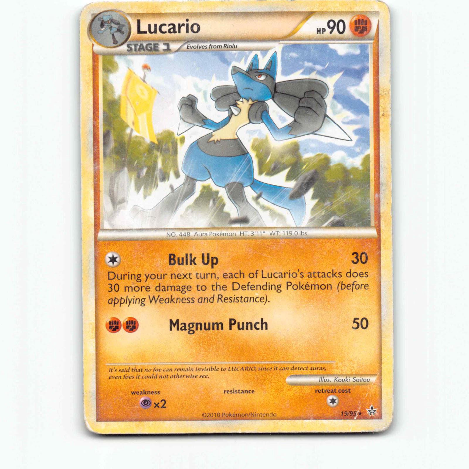 Lucario 019/095 Pokémon UL EN Unleashed Pokemon Kort HeartGold SoulSilver