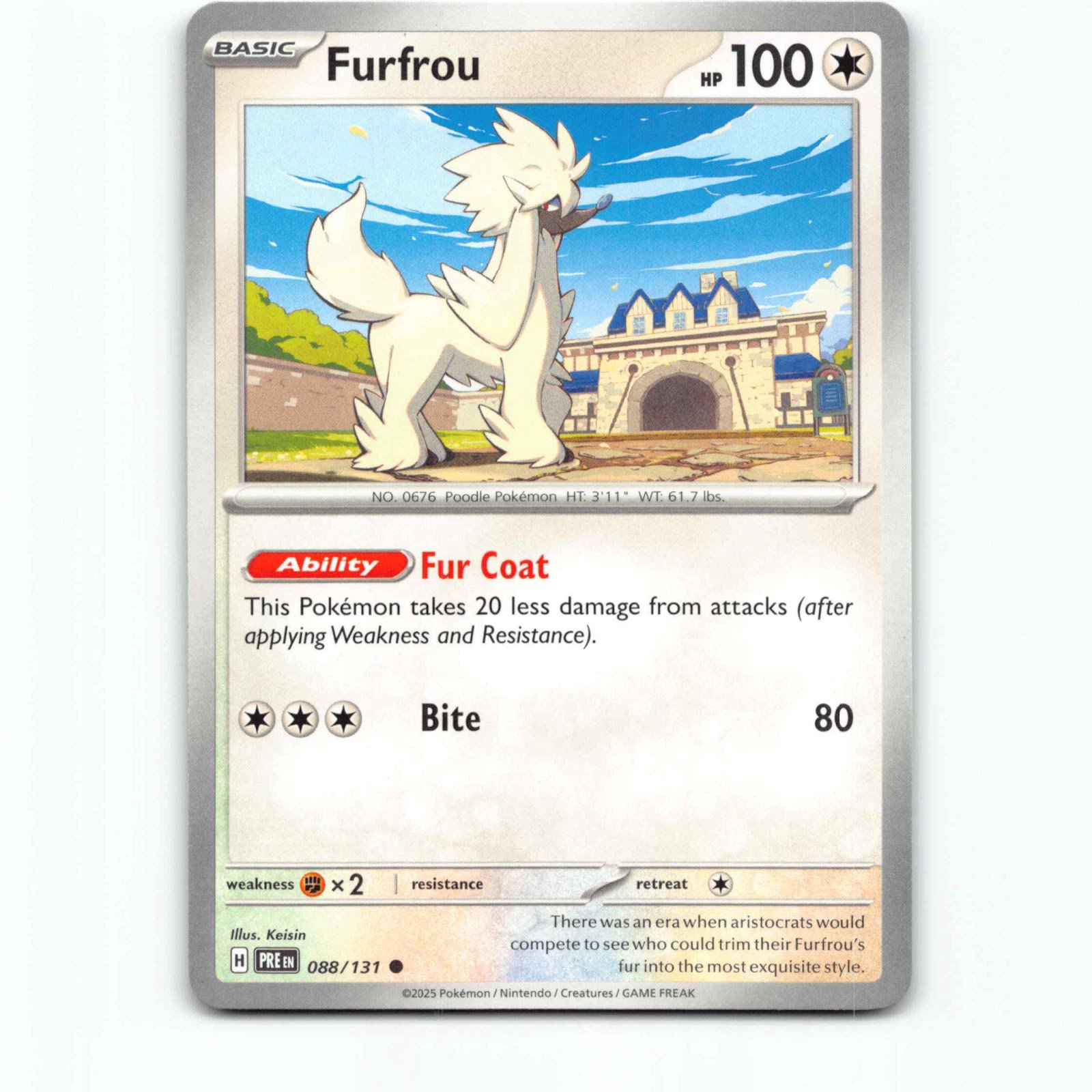 Furfrou 088/131 Pokémon PRE EN Prismatic Evolutions Pokemon Kort Scarlet & Viole