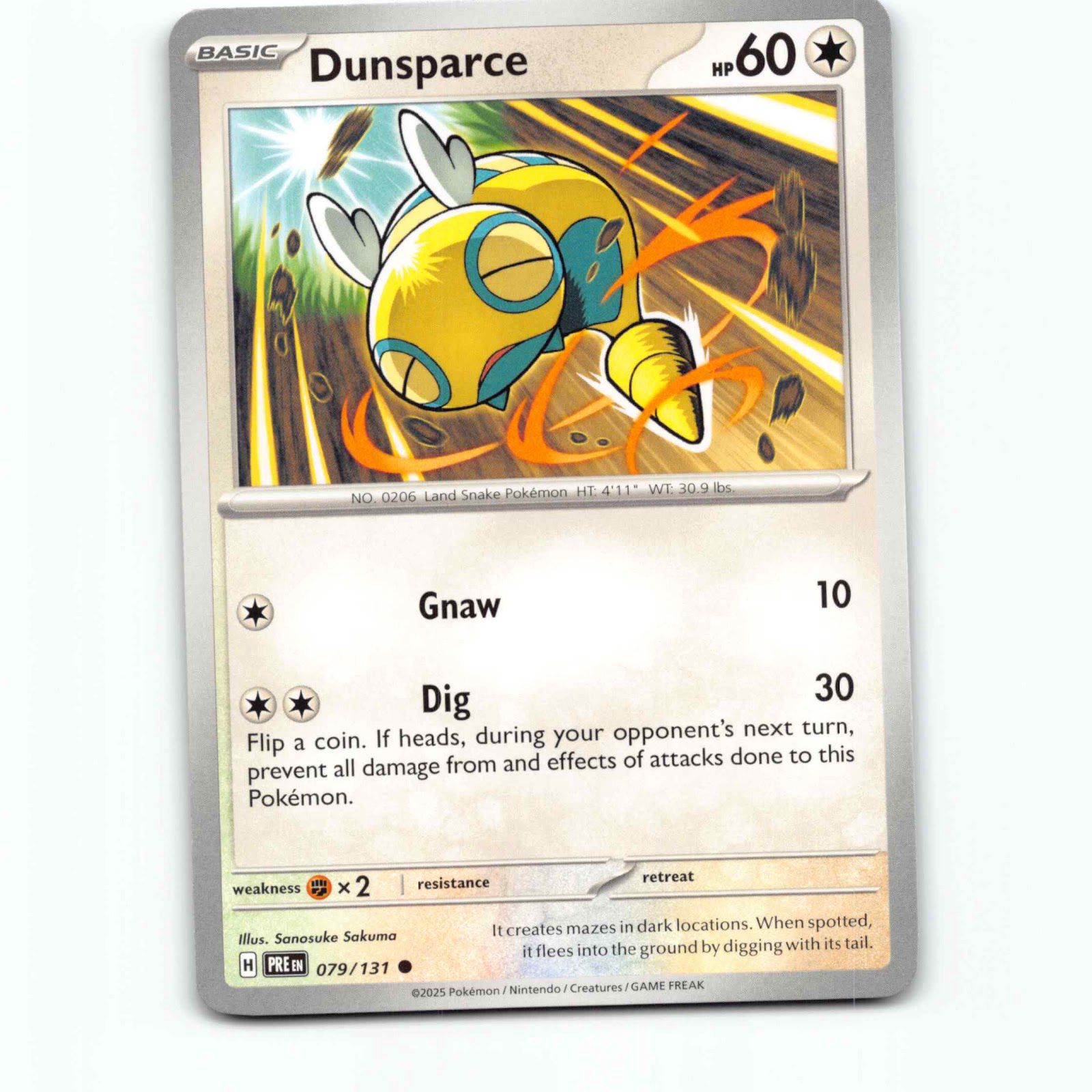 Dunsparce 079/131 Pokémon PRE EN Prismatic Evolutions Pokemon Kort Scarlet & Vio