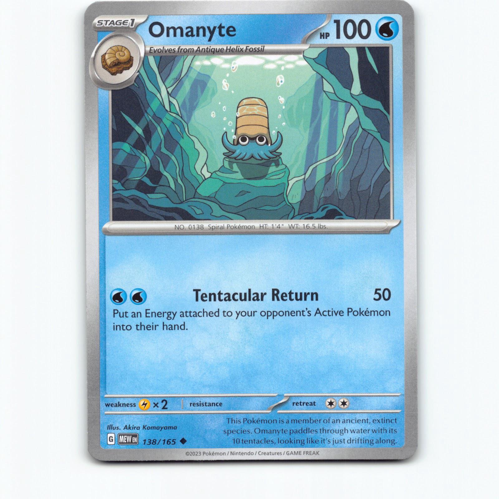 Omanyte 138/165 Pokémon MEW EN Scarlet & Violet 151 Pokemon Kort Scarlet & Viole