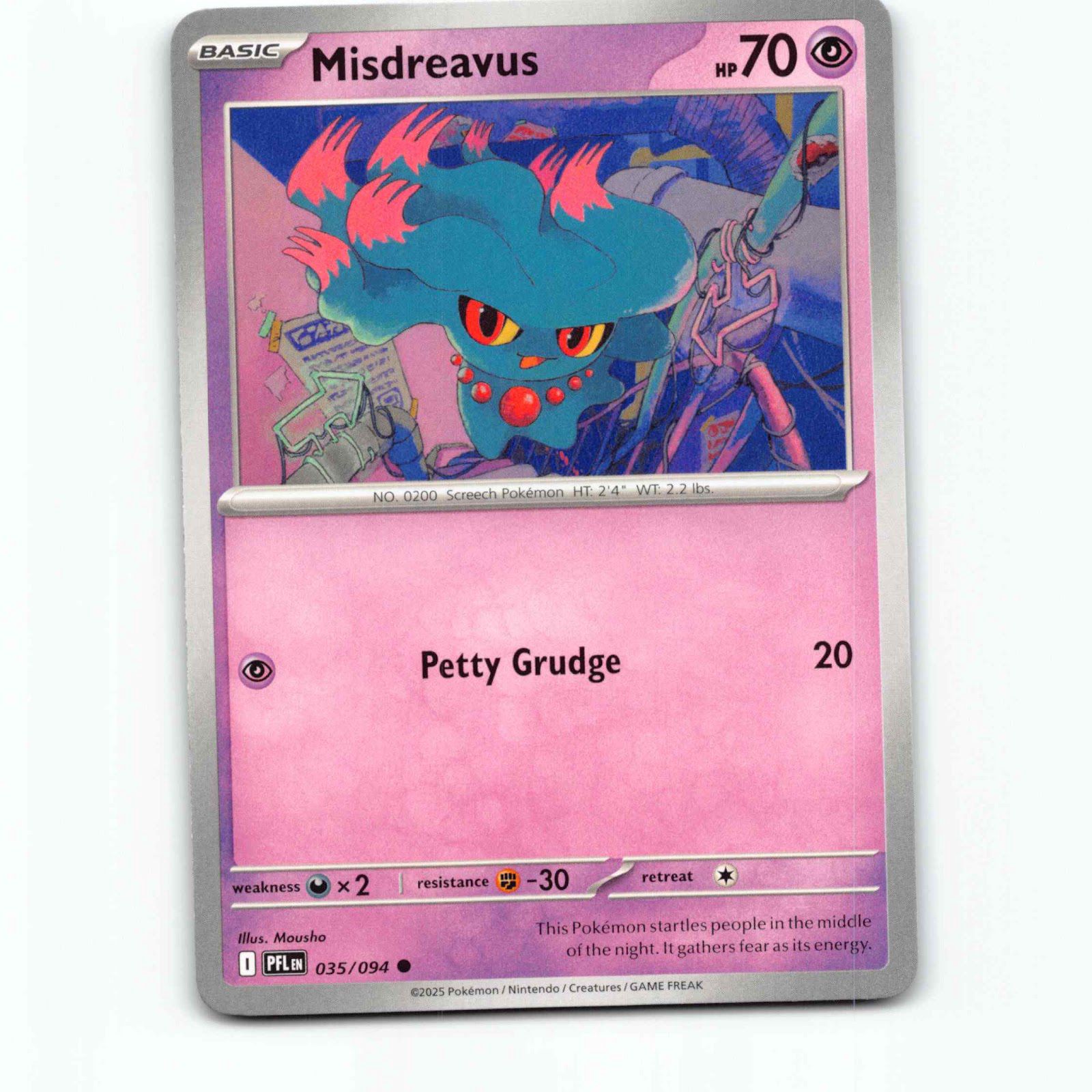 Misdreavus 035/094 Pokémon PFL EN Phantasmal Flames Pokemon Kort Mega Evolution