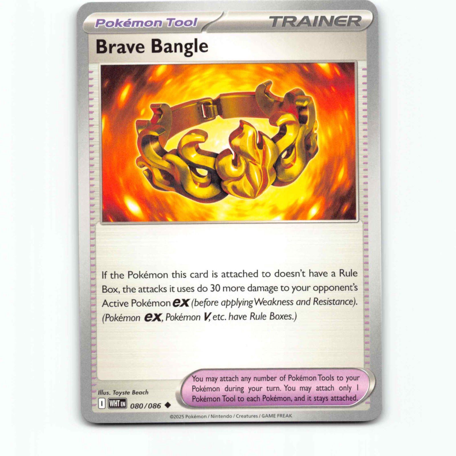 Brave Bangle 080/086 Pokémon WHT EN White Flare Pokemon Kort Scarlet & Violet