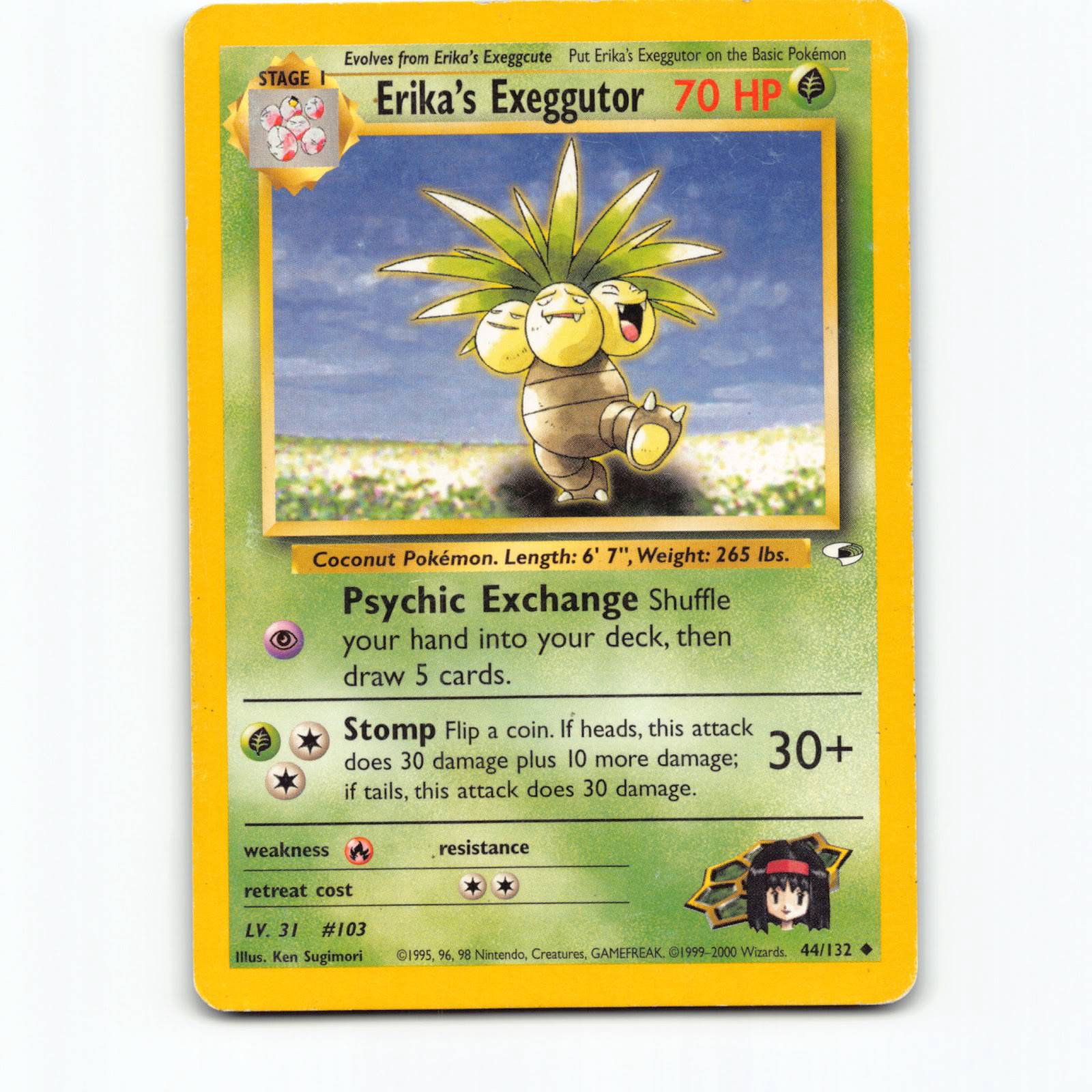 Pokémon Erika's Exeggutor G1 EN 044/132 Pokemon Kort Gym Heroes Wizards of The C