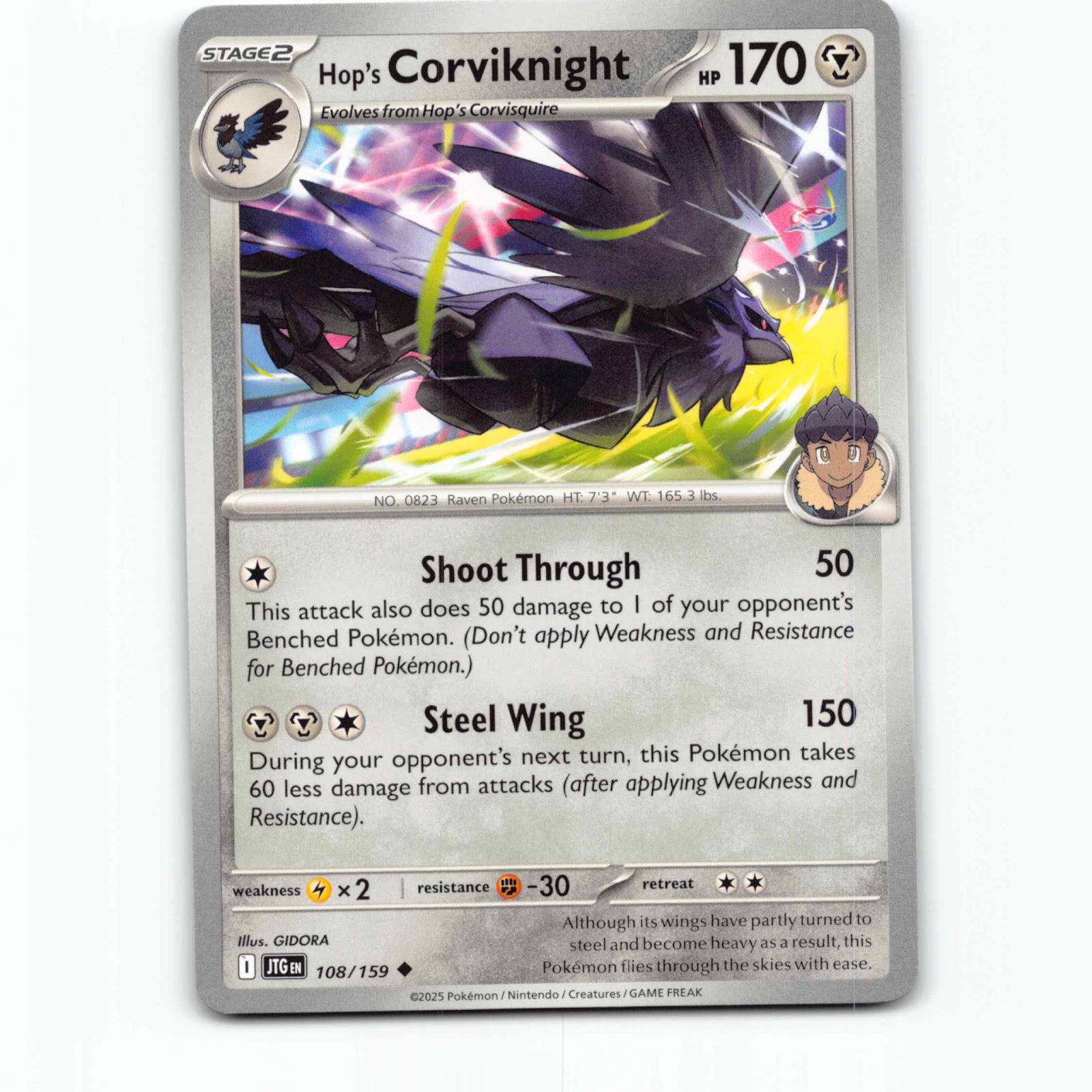 Hop's Corviknight 108/159 Pokémon JTG EN Journey Together Pokemon Kort Scarlet &