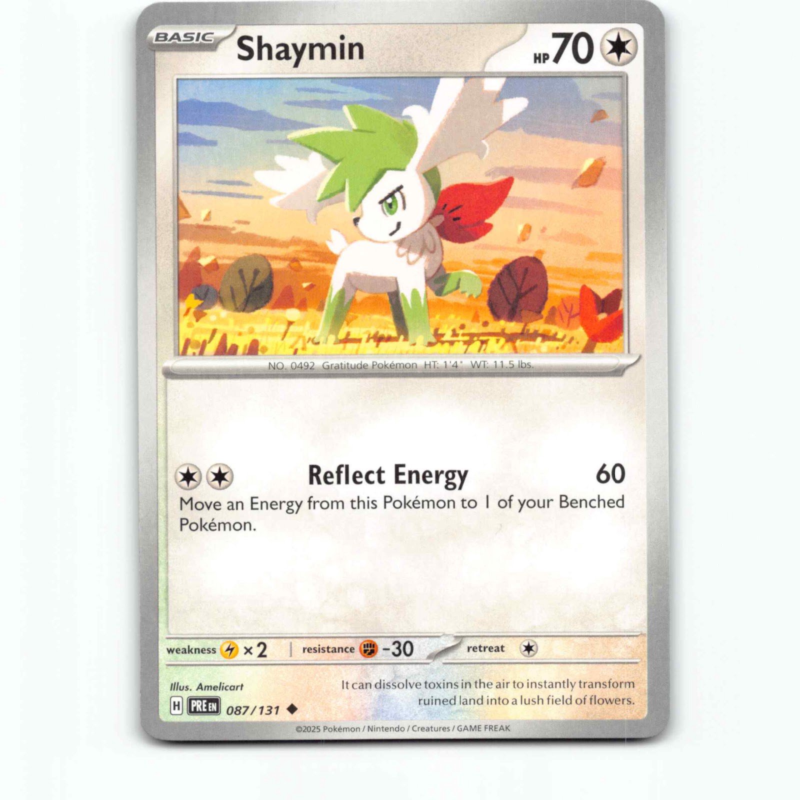 Shaymin 087/131 Pokémon PRE EN Prismatic Evolutions Pokemon Kort Scarlet & Viole