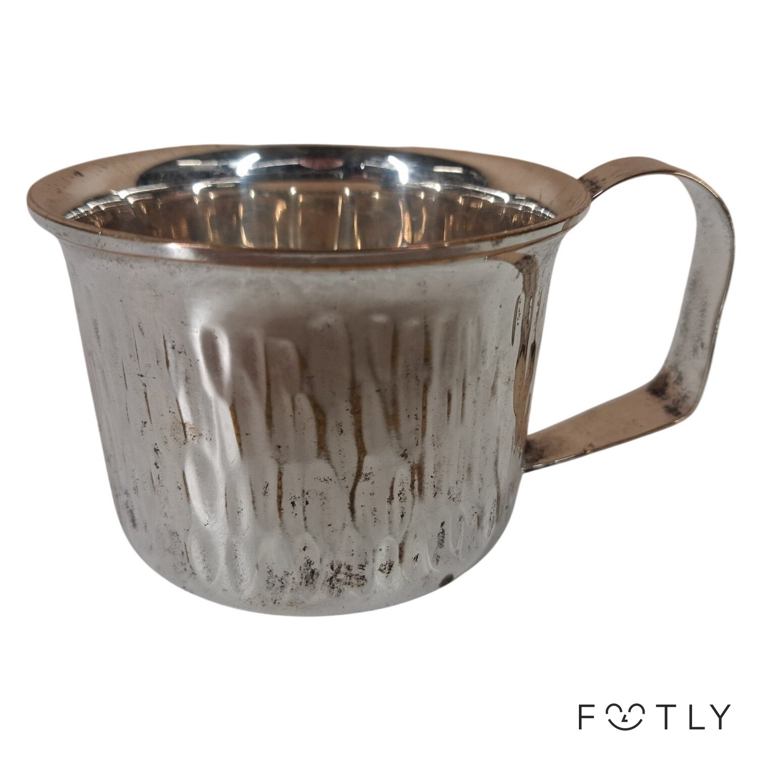 Nysilver Mugg Vintage Stämplad Kopp Retro Vintage Design