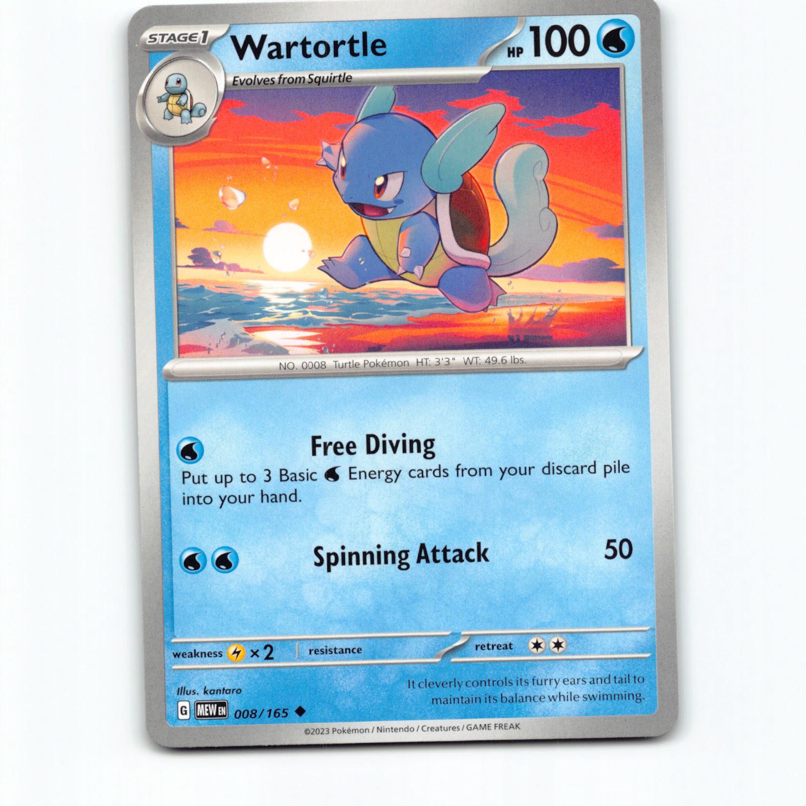 Wartortle 008/165 Pokémon MEW EN Scarlet & Violet 151 Pokemon Kort Scarlet & Vio