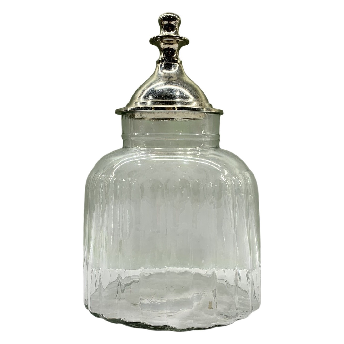 Burk med Lock Glas Metall Lock Spårad Vintage Förvaring Kök Burk Behållare