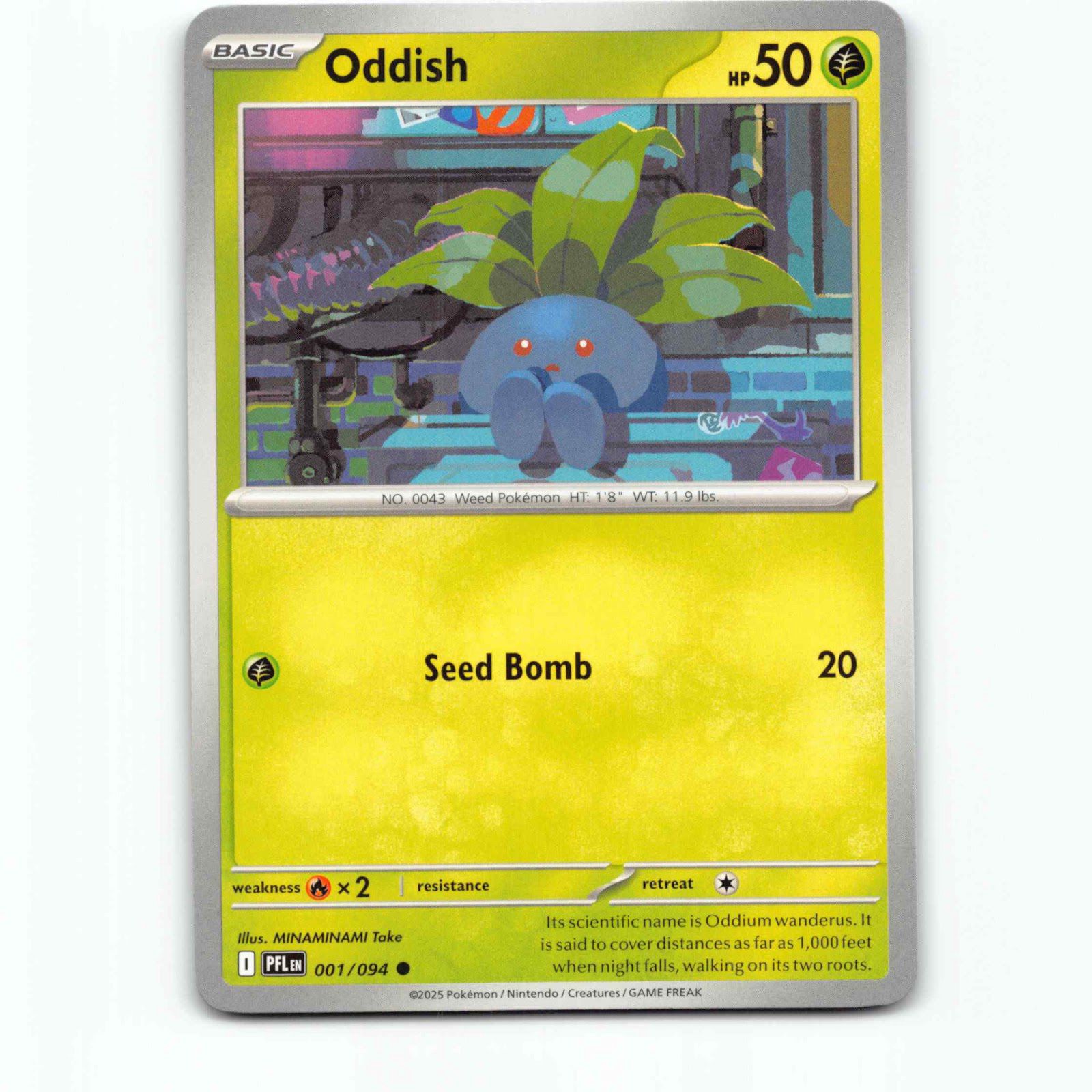Oddish 001/094 Pokémon PFL EN Phantasmal Flames Pokemon Kort Mega Evolution