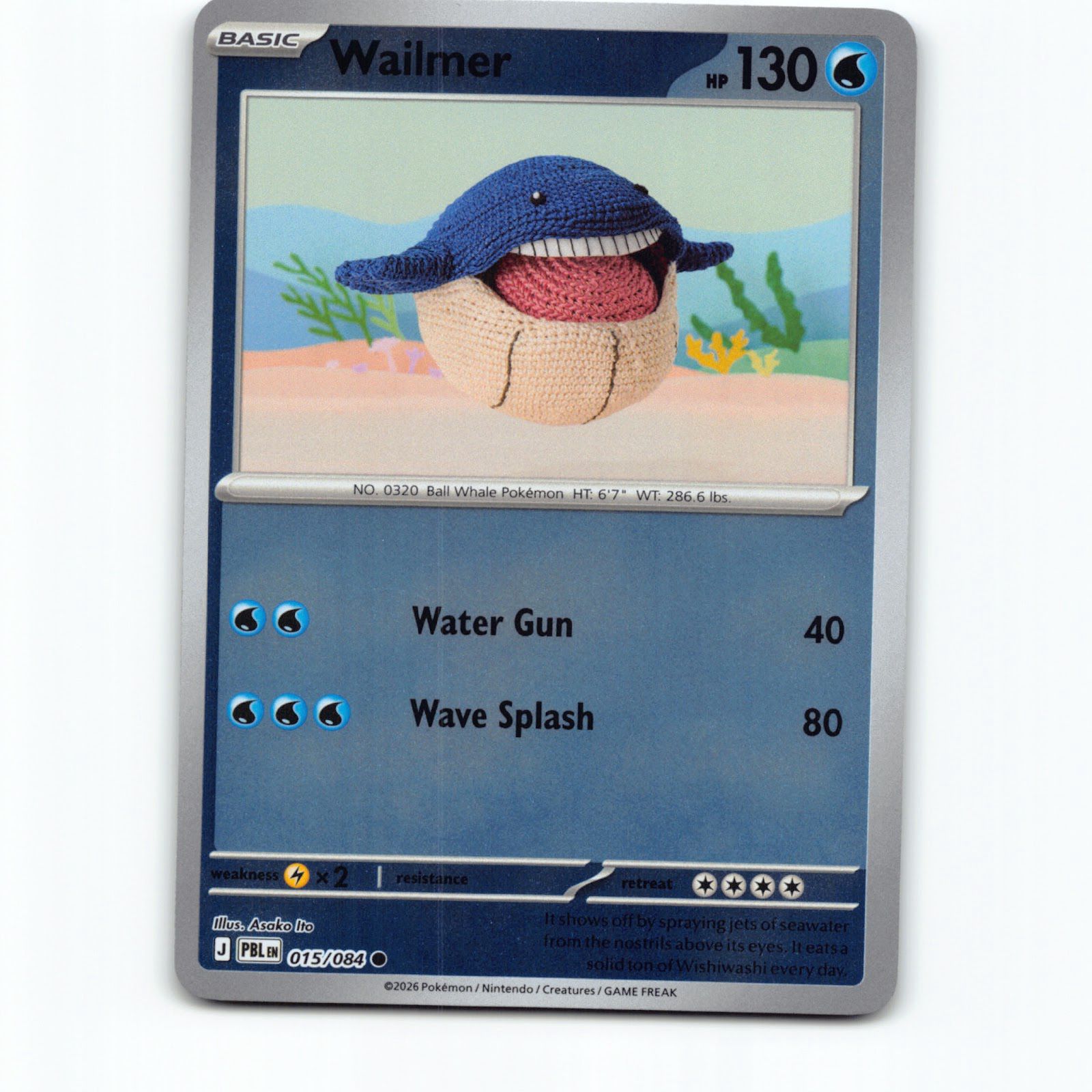 Pokémon Wailmer PBL EN 015/084 Reverse Holo Pokemon Kort Pitch Black Mega Evolut
