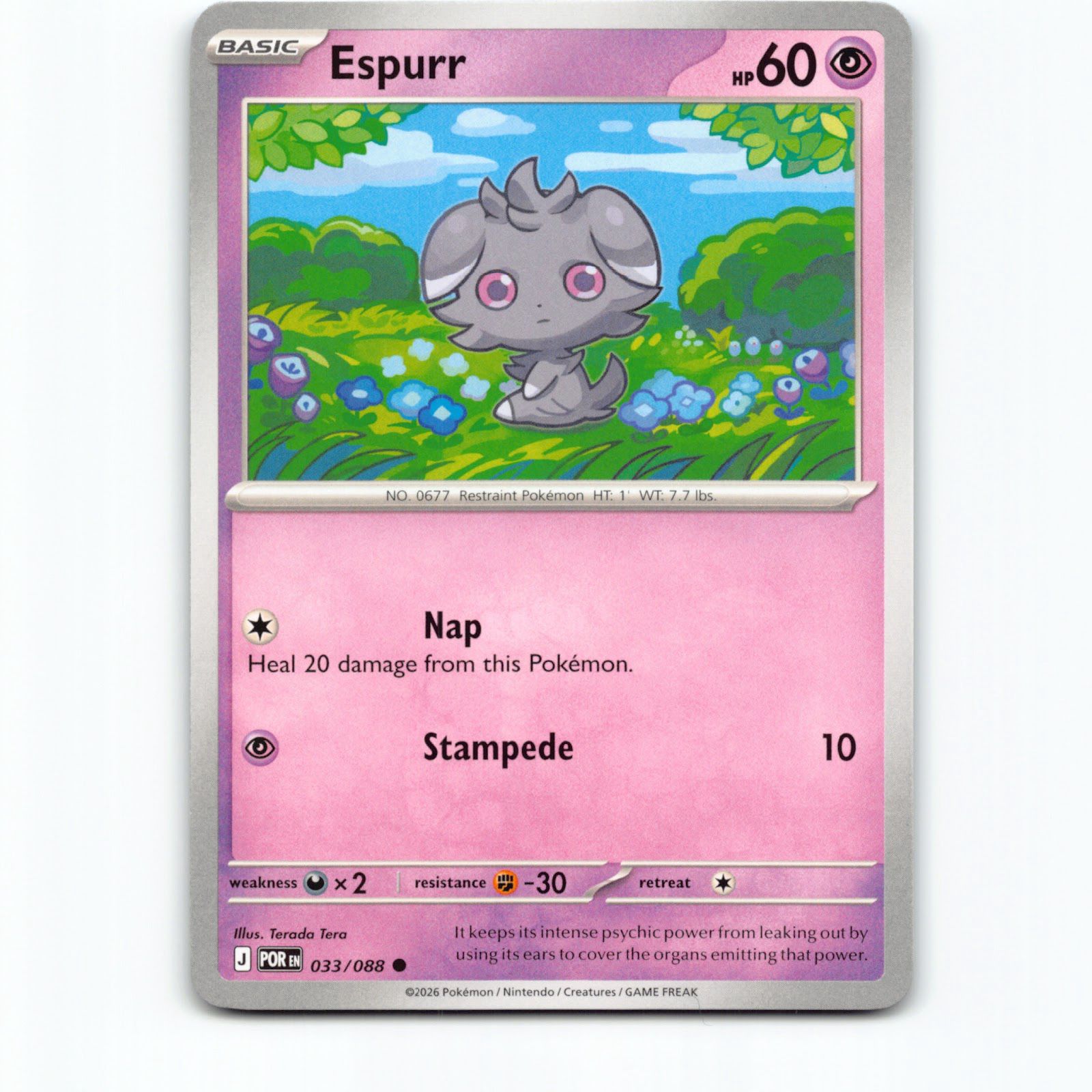 Espurr 033/088 Pokémon POR EN Perfect Order Pokemon Kort Mega Evolution
