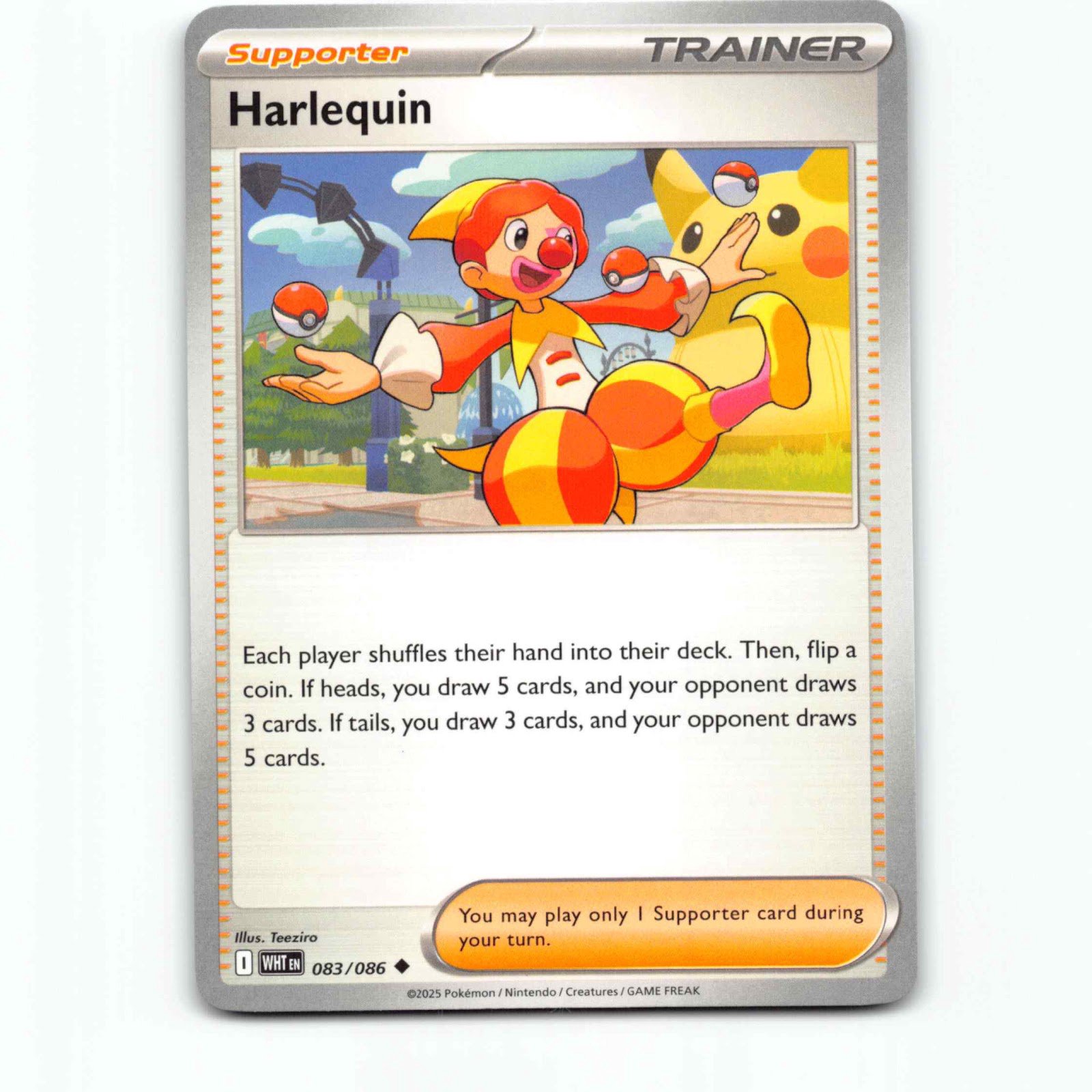 Harlequin 083/086 Pokémon WHT EN White Flare Pokemon Kort Scarlet & Violet