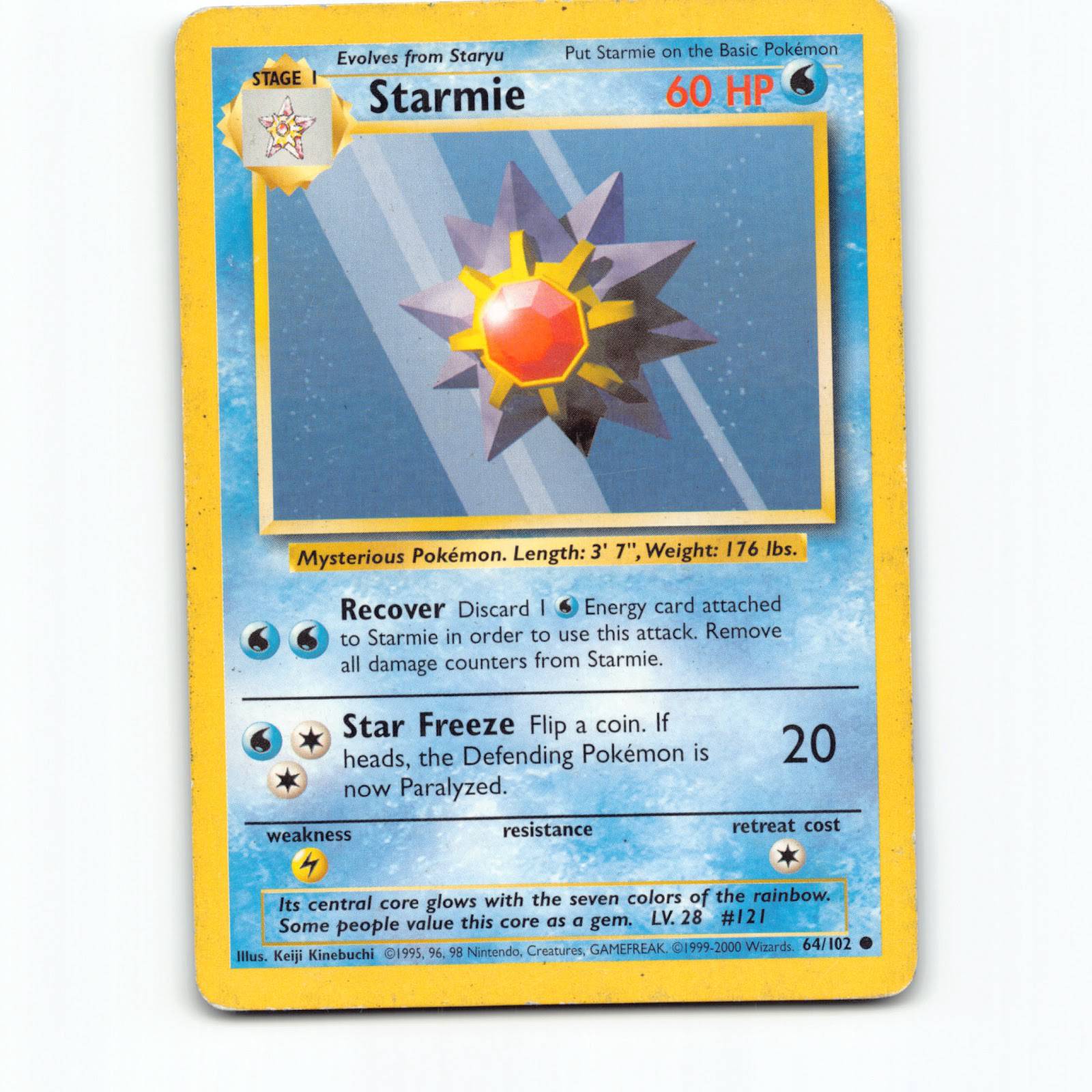 Pokémon Starmie BS EN 064/102 Pokemon Kort Base Set Wizards of The Coast