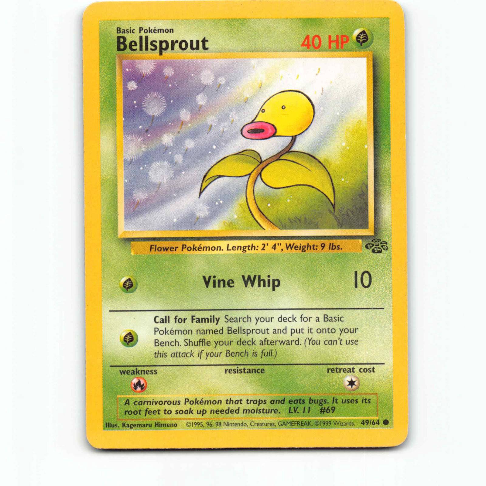 Bellsprout 49 Pokémon JU EN 49/64 Jungle Pokemon Kort Wizards of The Coast
