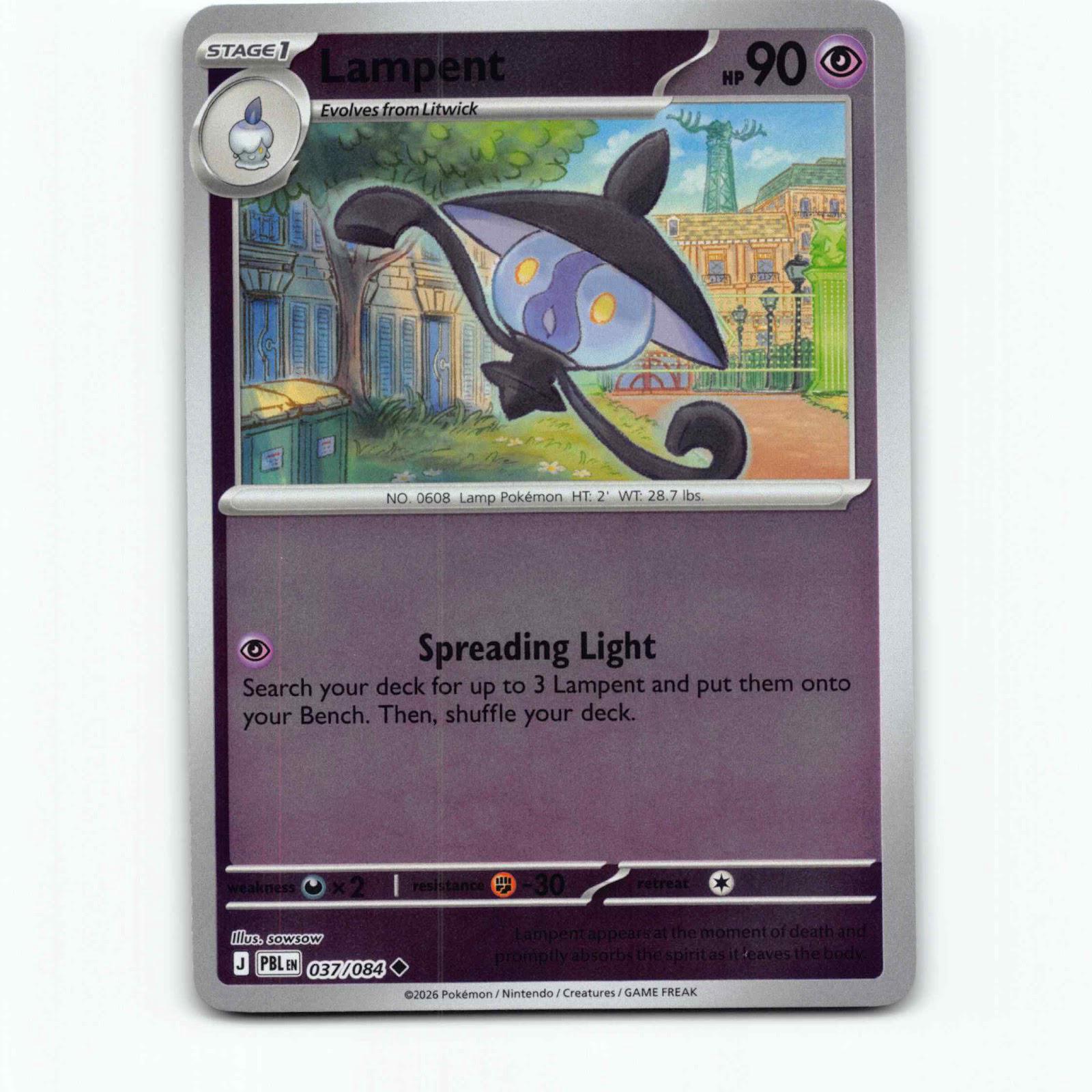 Lampent 37 Reverse Holo Pokémon PBL EN 037/084 Pitch Black Pokemon Kort