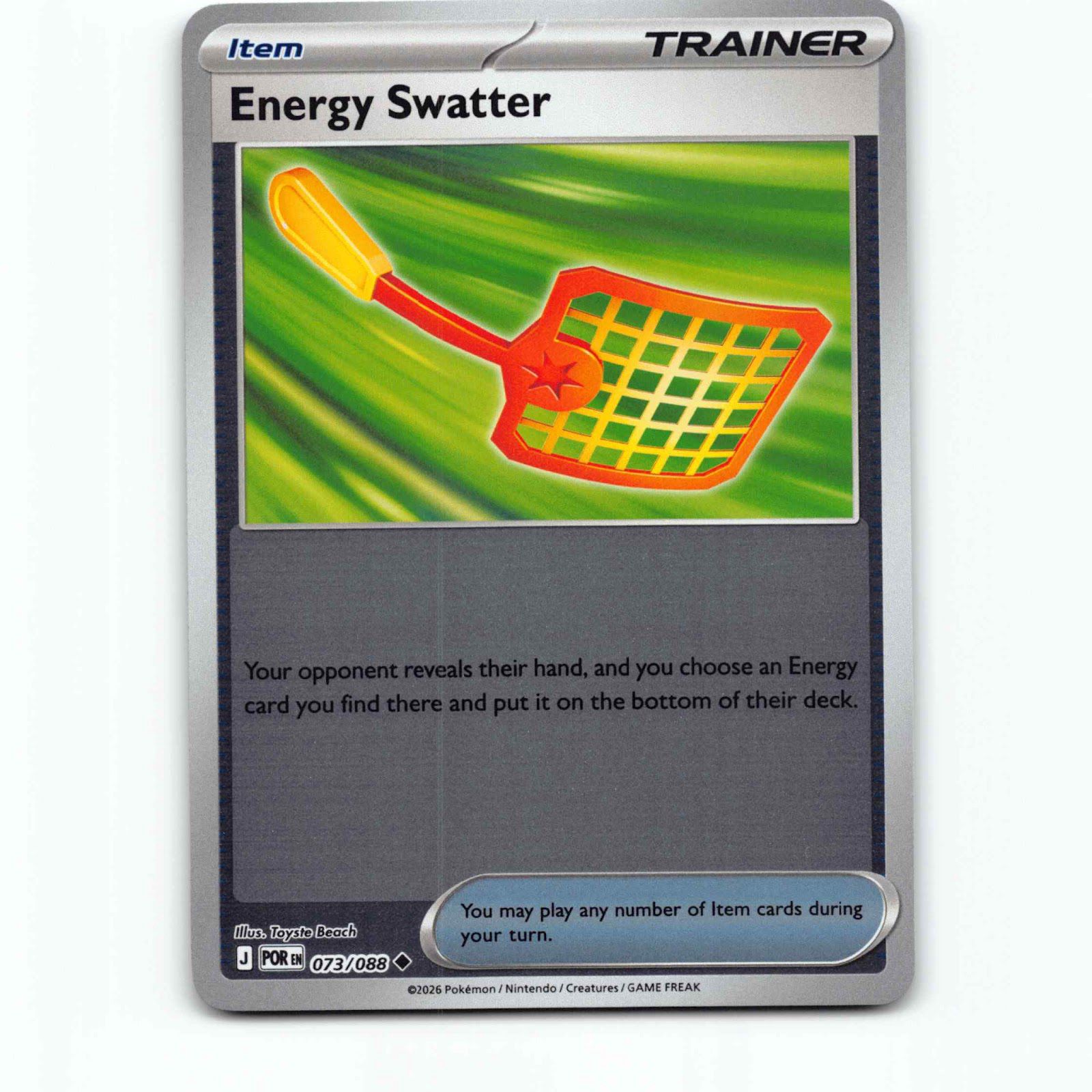 Energy Swatter 73 Reverse Holo Pokémon POR EN 073/088 Perfect Order Pokemon Kort