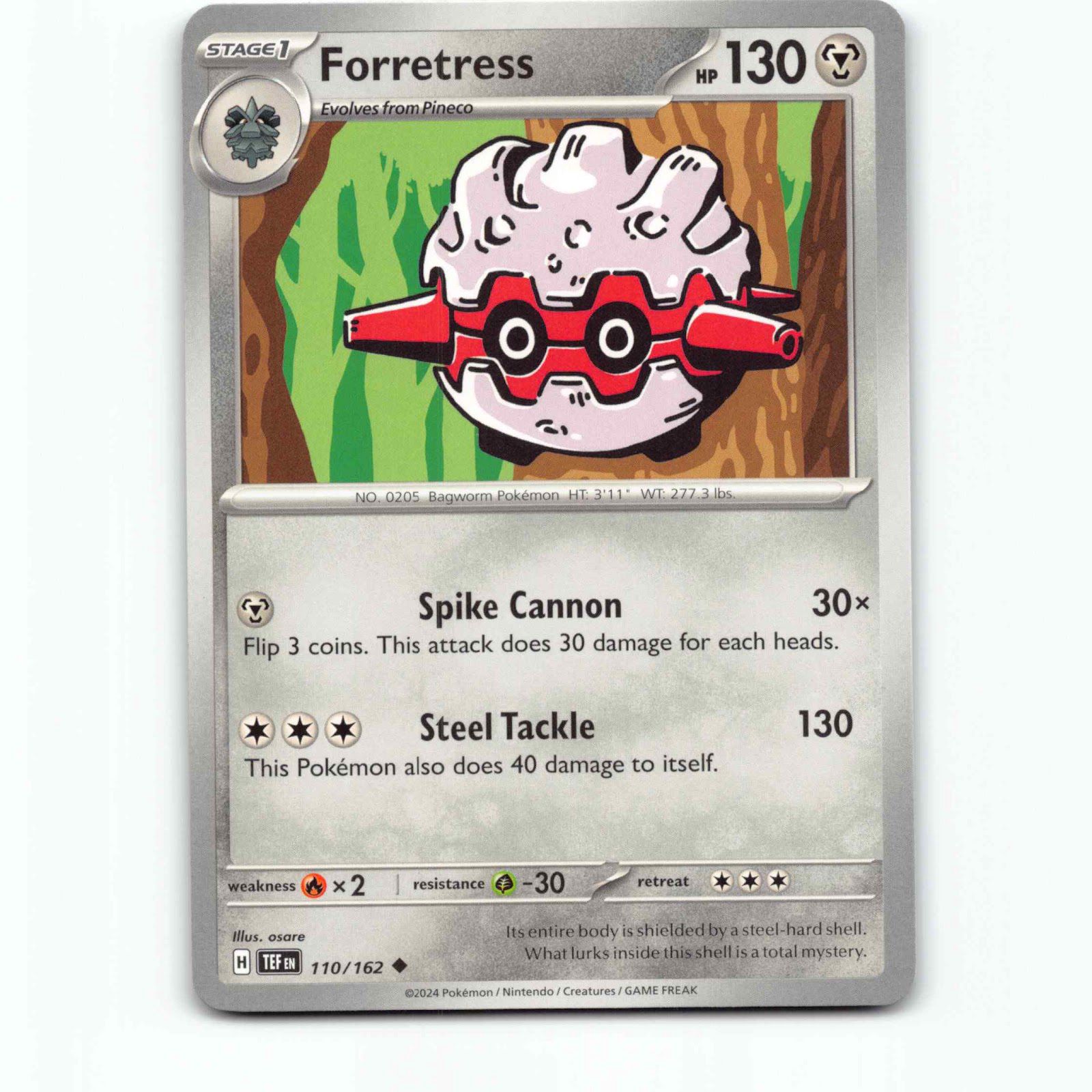 Forretress 110/162 Pokémon TEF EN Temporal Forces Pokemon Kort Scarlet & Violet