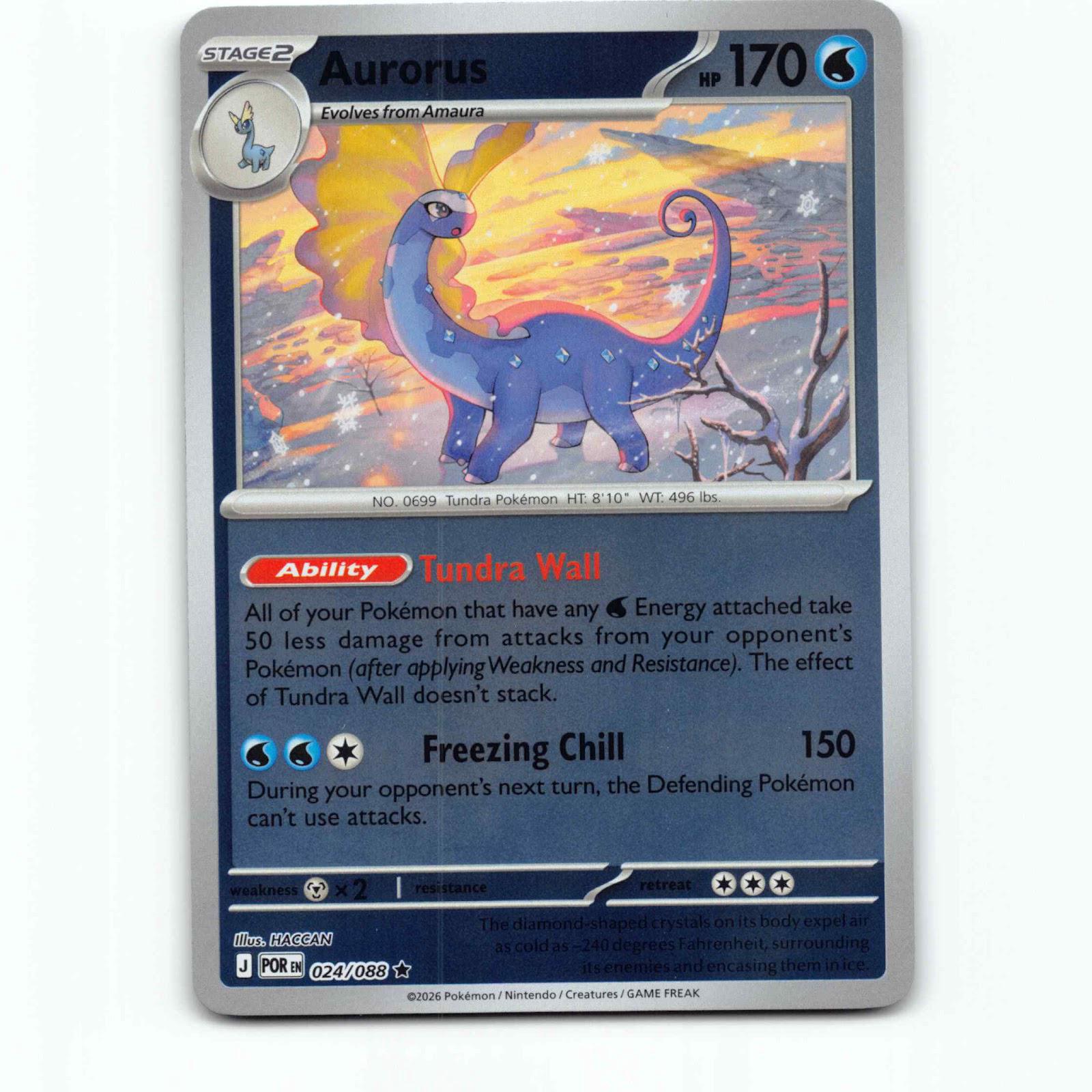Aurorus 24 Reverse Holo Pokémon POR EN 024/088 Perfect Order Pokemon Kort