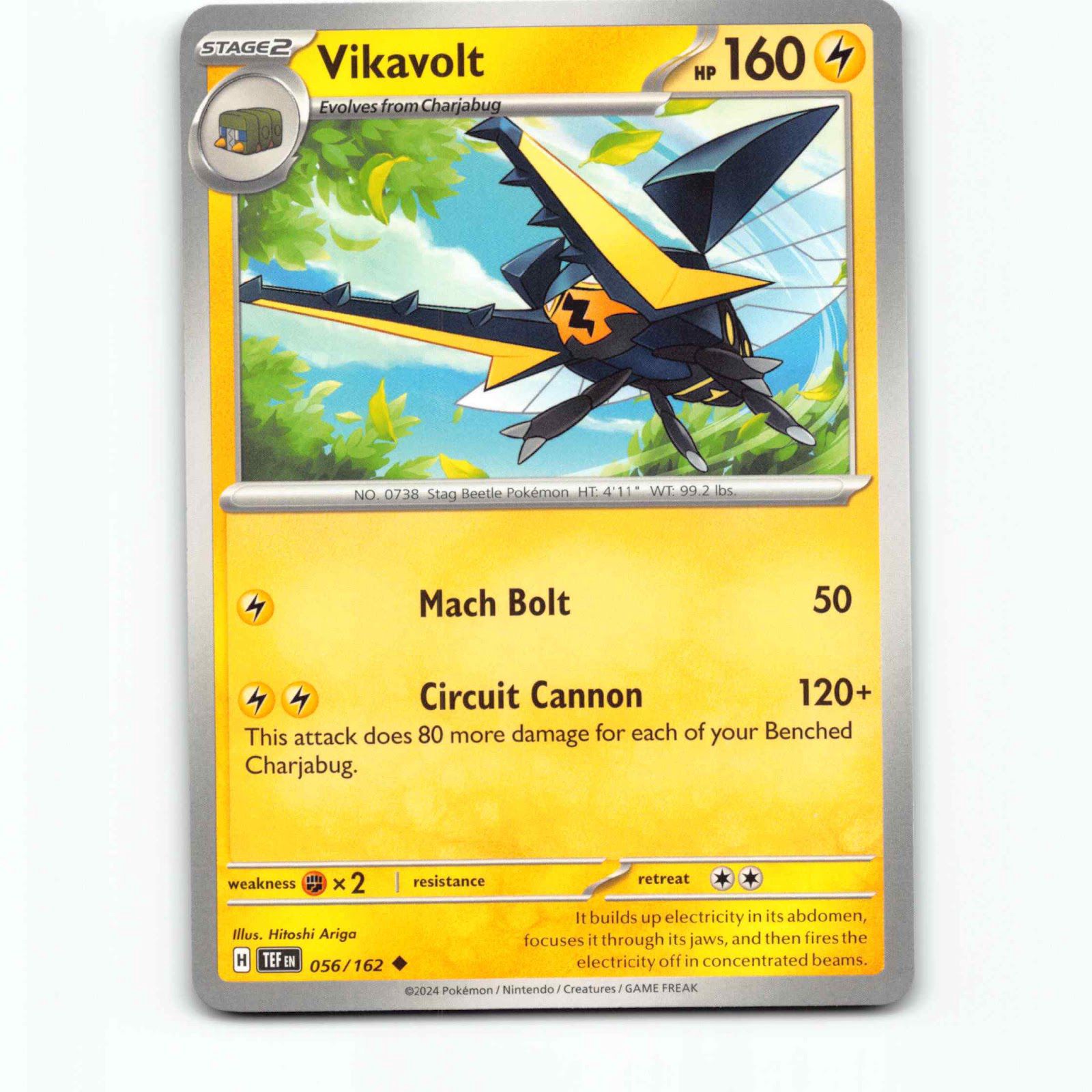 Vikavolt 056/162 Pokémon TEF EN Temporal Forces Pokemon Kort Scarlet & Violet