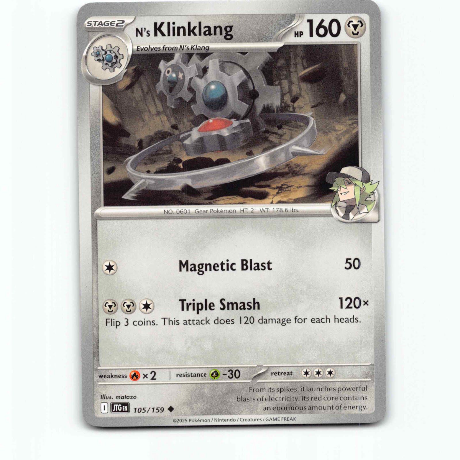 N's Klinklang 105/159 Pokémon JTG EN Journey Together Pokemon Kort Scarlet & Vio
