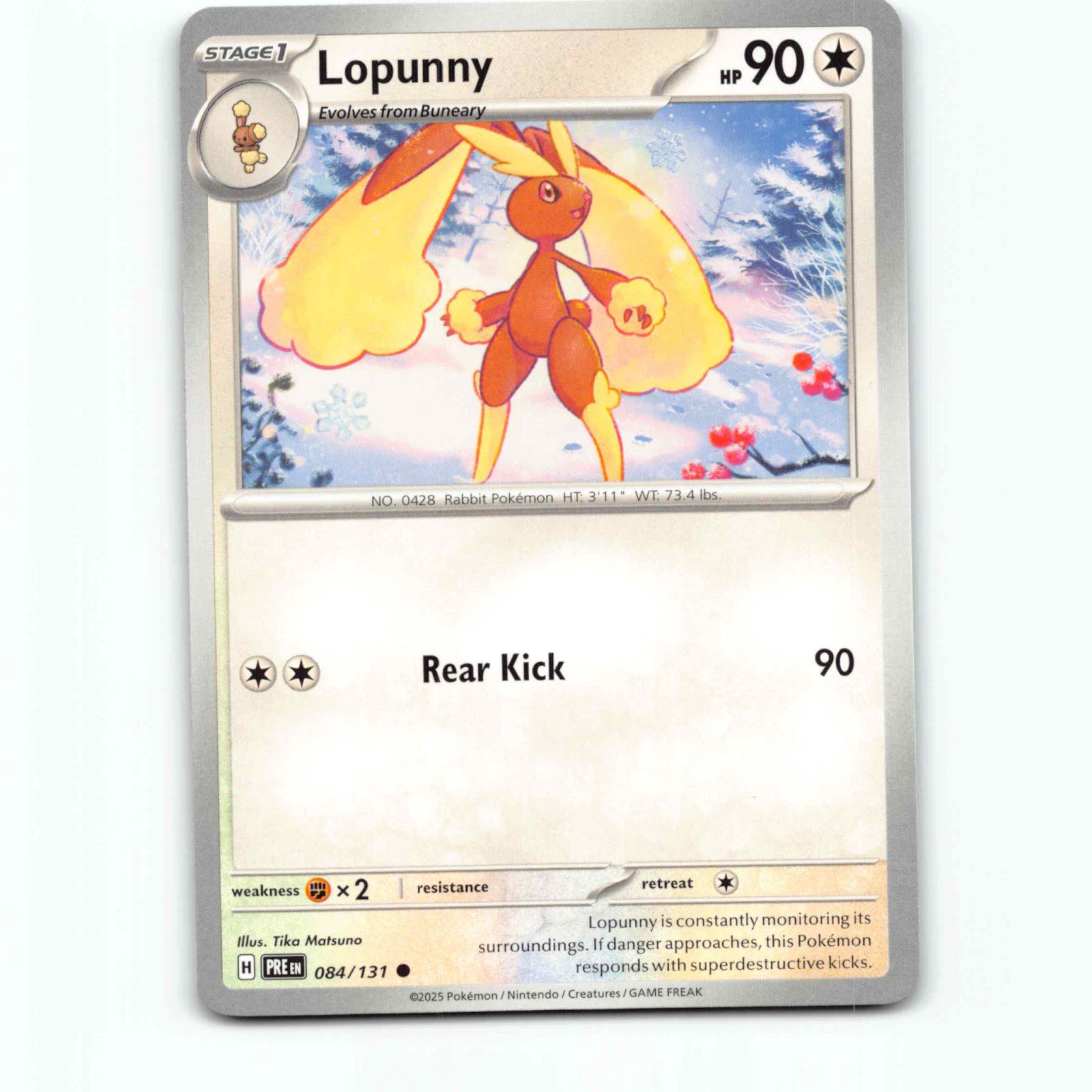 Lopunny 084/131 Pokémon PRE EN Prismatic Evolutions Pokemon Kort Scarlet & Viole