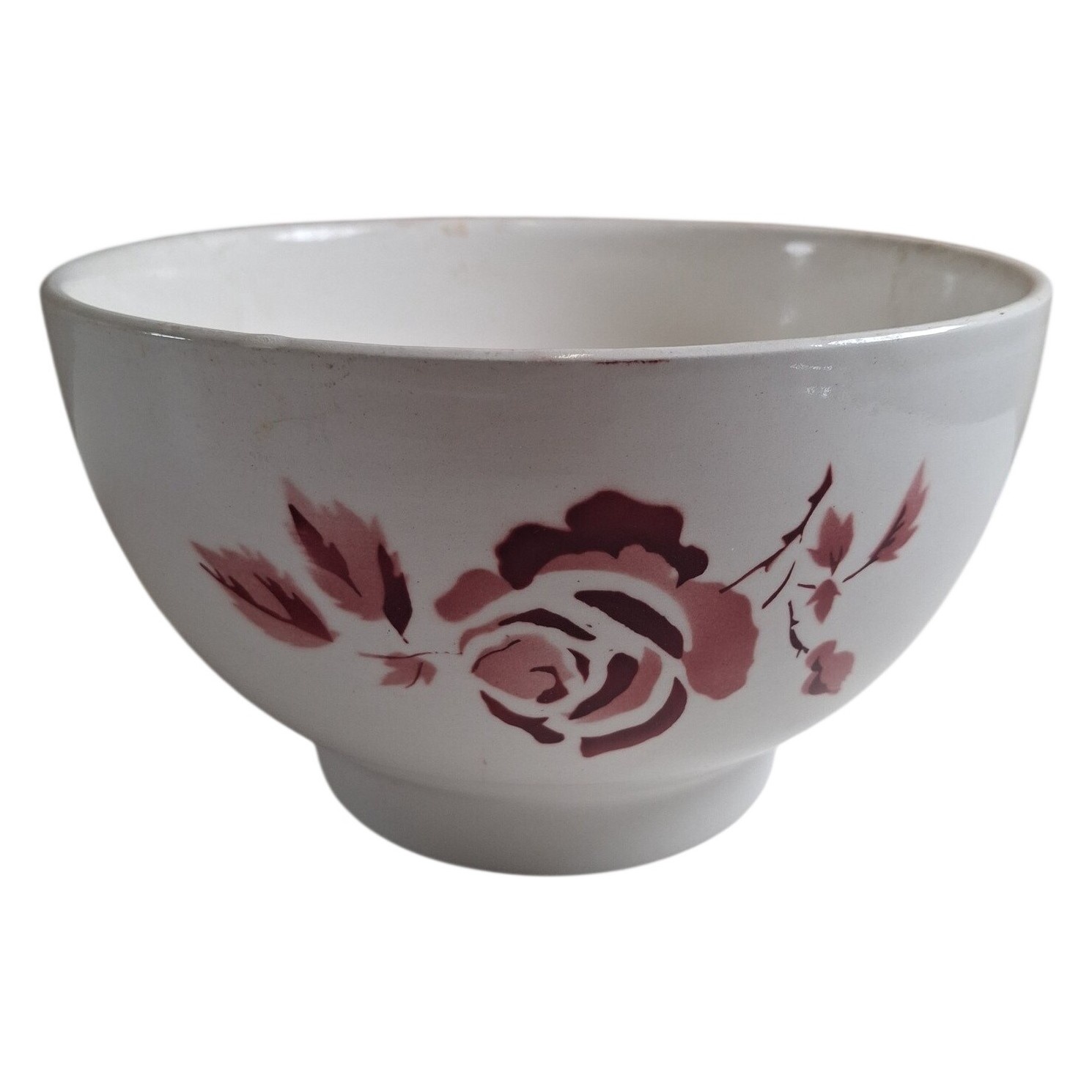 Granit Skål Vintage Porslin Blommor Röd Vit Ungern Skål Rosor
