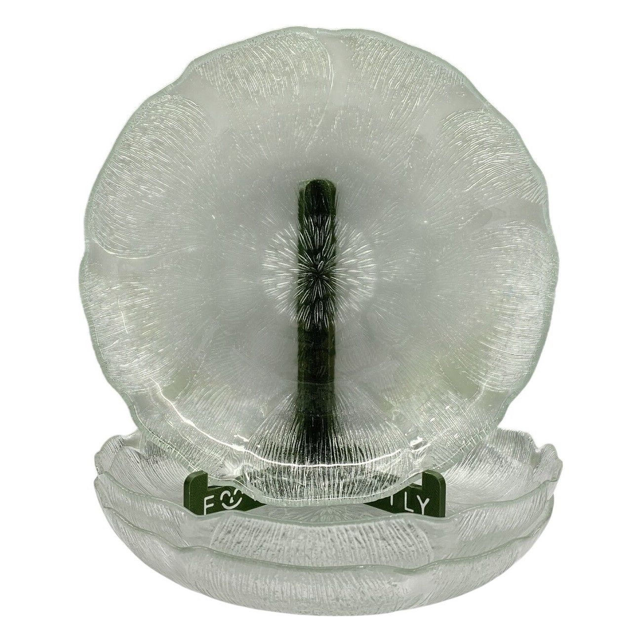 Arcoroc Fleur 3 st Glasskålar Pressglas Blommönster France Skål Dessert Vintage