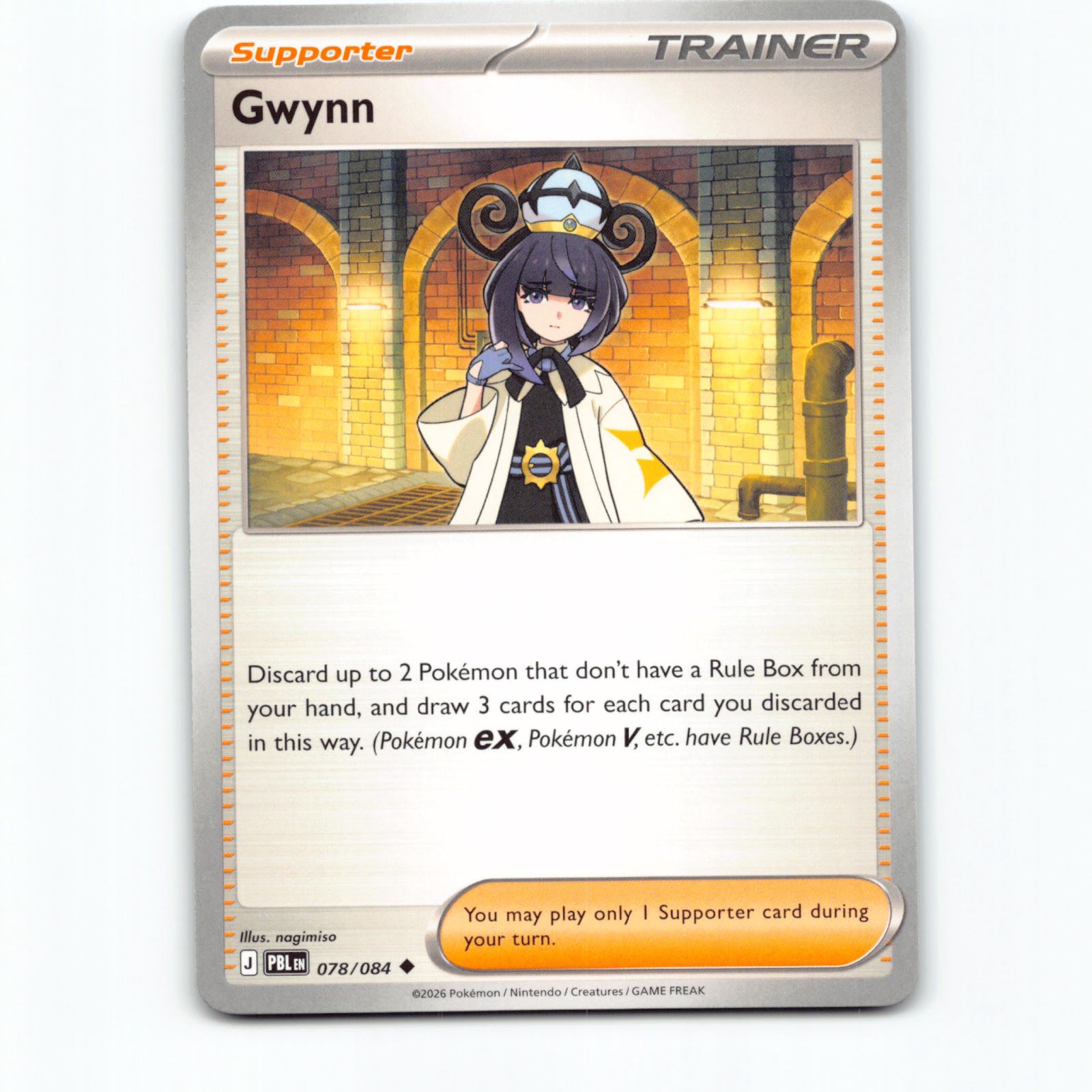 Gwynn 078/084 Pokémon PBL EN Pitch Black Pokemon Kort Mega Evolution