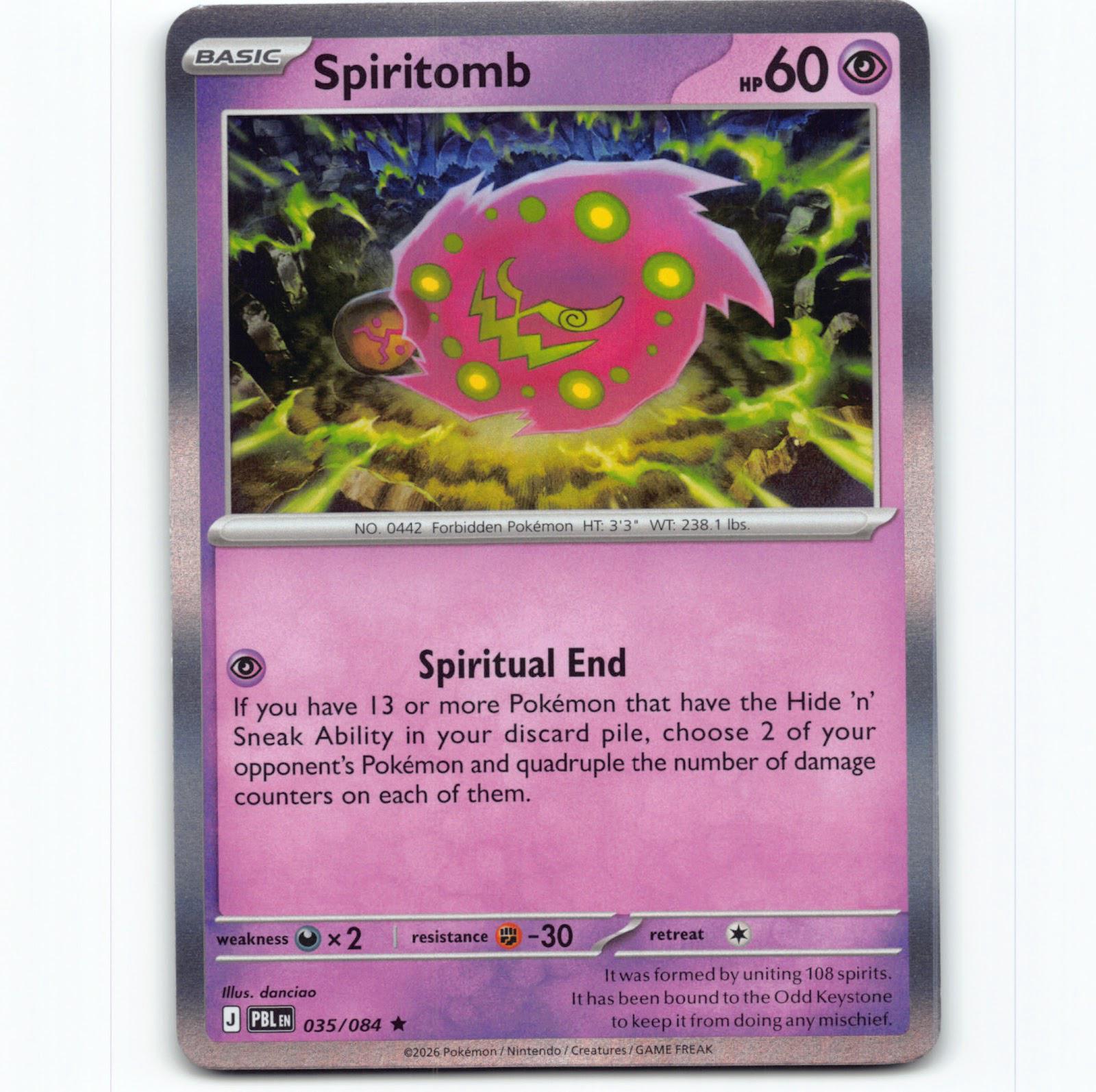 Pokémon Spiritomb PBL EN 035/084 Holo Pokemon Kort Pitch Black Mega Evol