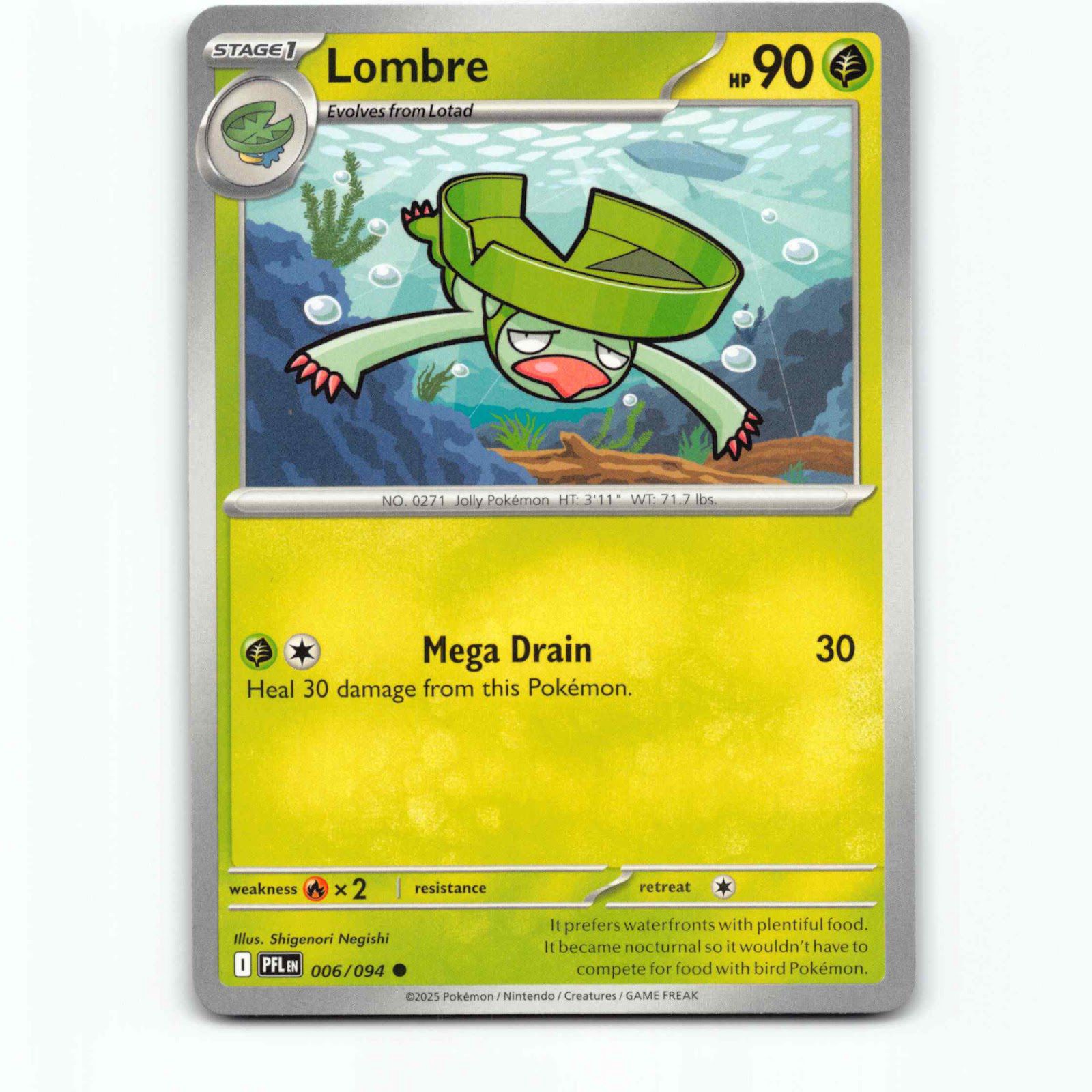 Lombre 006/094 Pokémon PFL EN Phantasmal Flames Pokemon Kort Mega Evolution