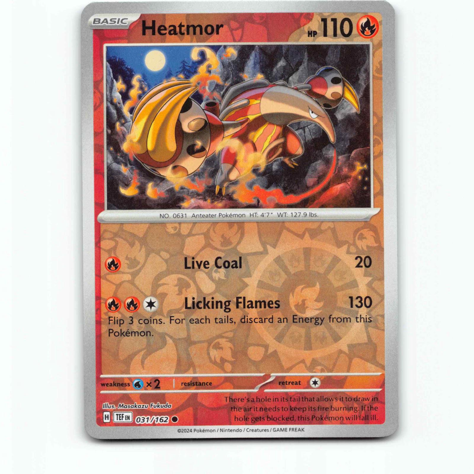 Heatmor 031/162 Pokémon Reverse Holo TEF EN Temporal Forces Pokemon Kort Scarlet