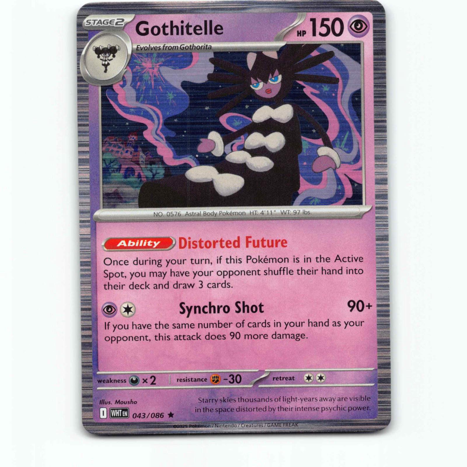 Gothitelle 043/086 Pokémon Holo WHT EN White Flare Pokemon Kort Scarlet & Violet