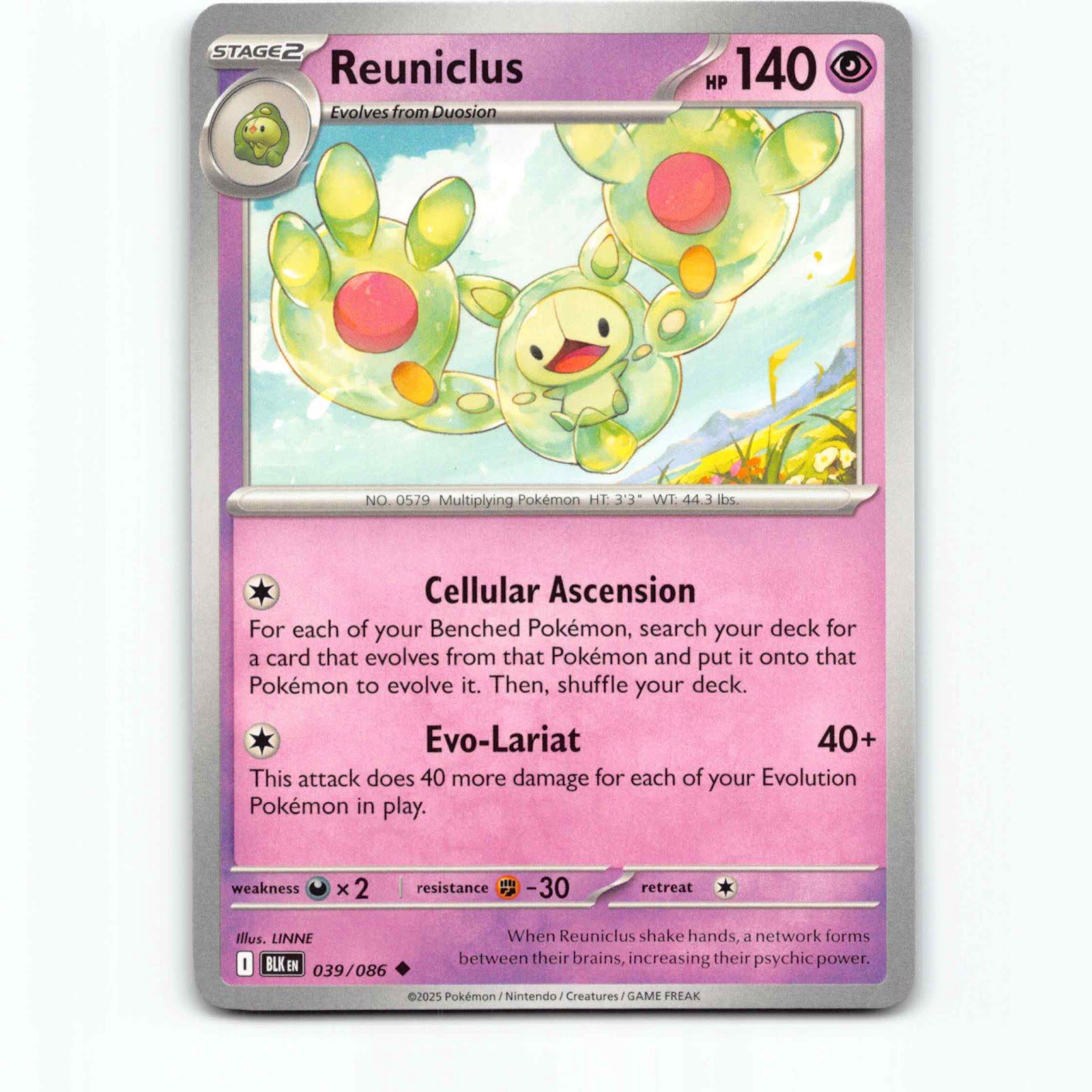 Reuniclus 039/086 Pokémon BLK EN Black Bolt Pokemon Kort Scarlet & Violet
