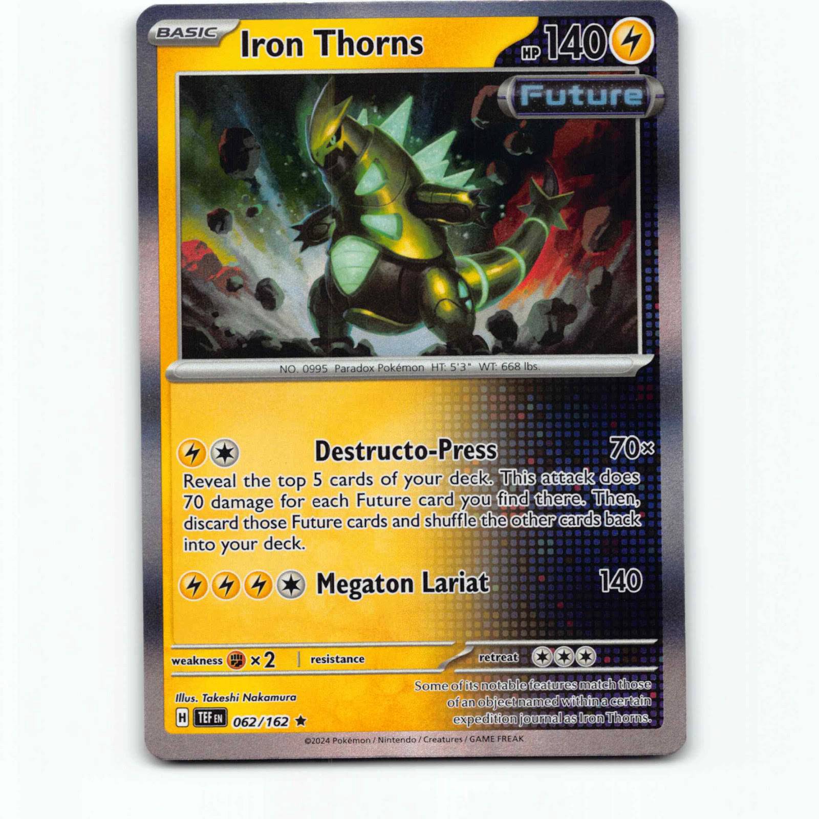 Iron Thorns 62 Holo Pokémon TEF EN 062/162 Temporal Forces Pokemon Kort