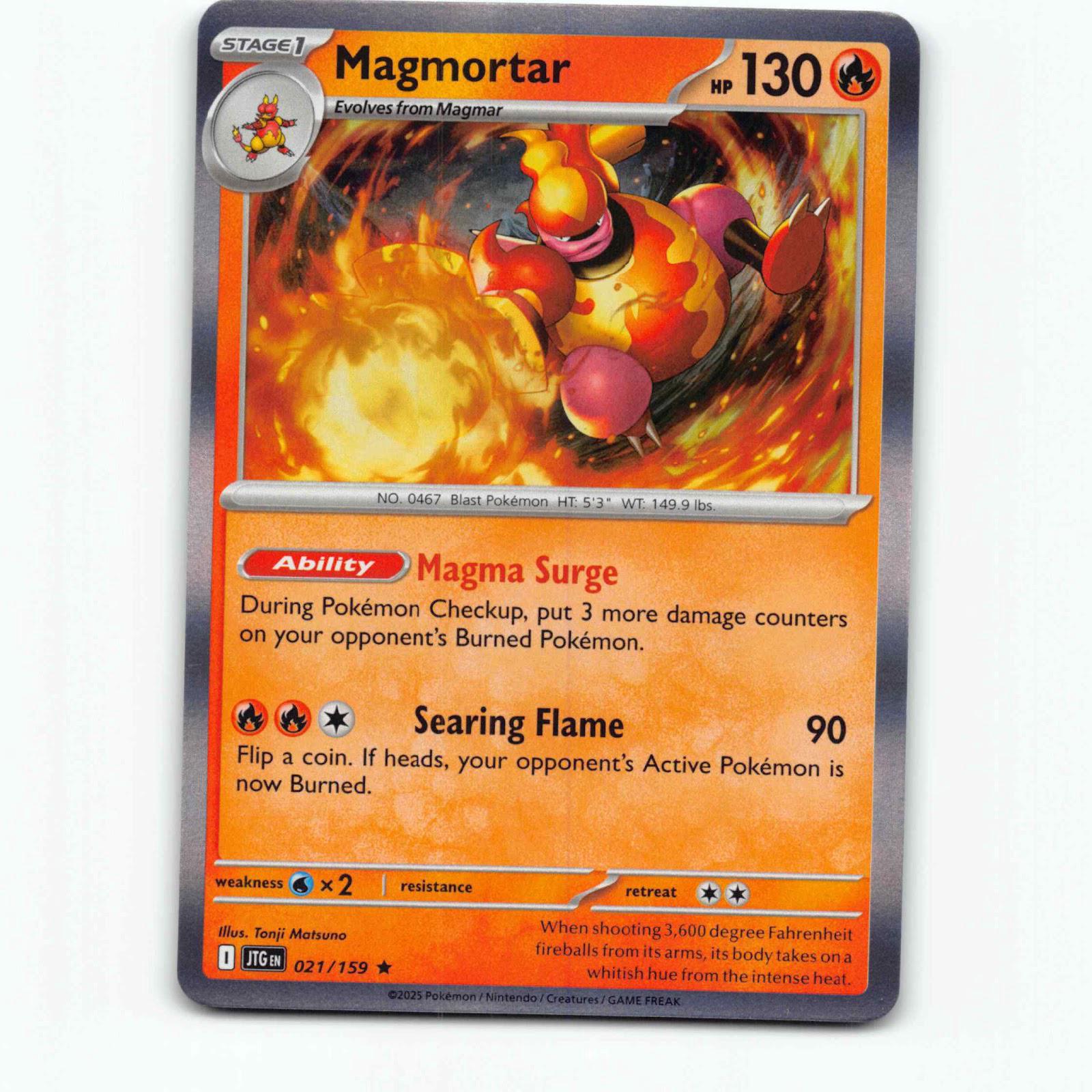 Magmortar 021/159 Pokémon Holo JTG EN Journey Together Pokemon Kort Scarlet & Vi