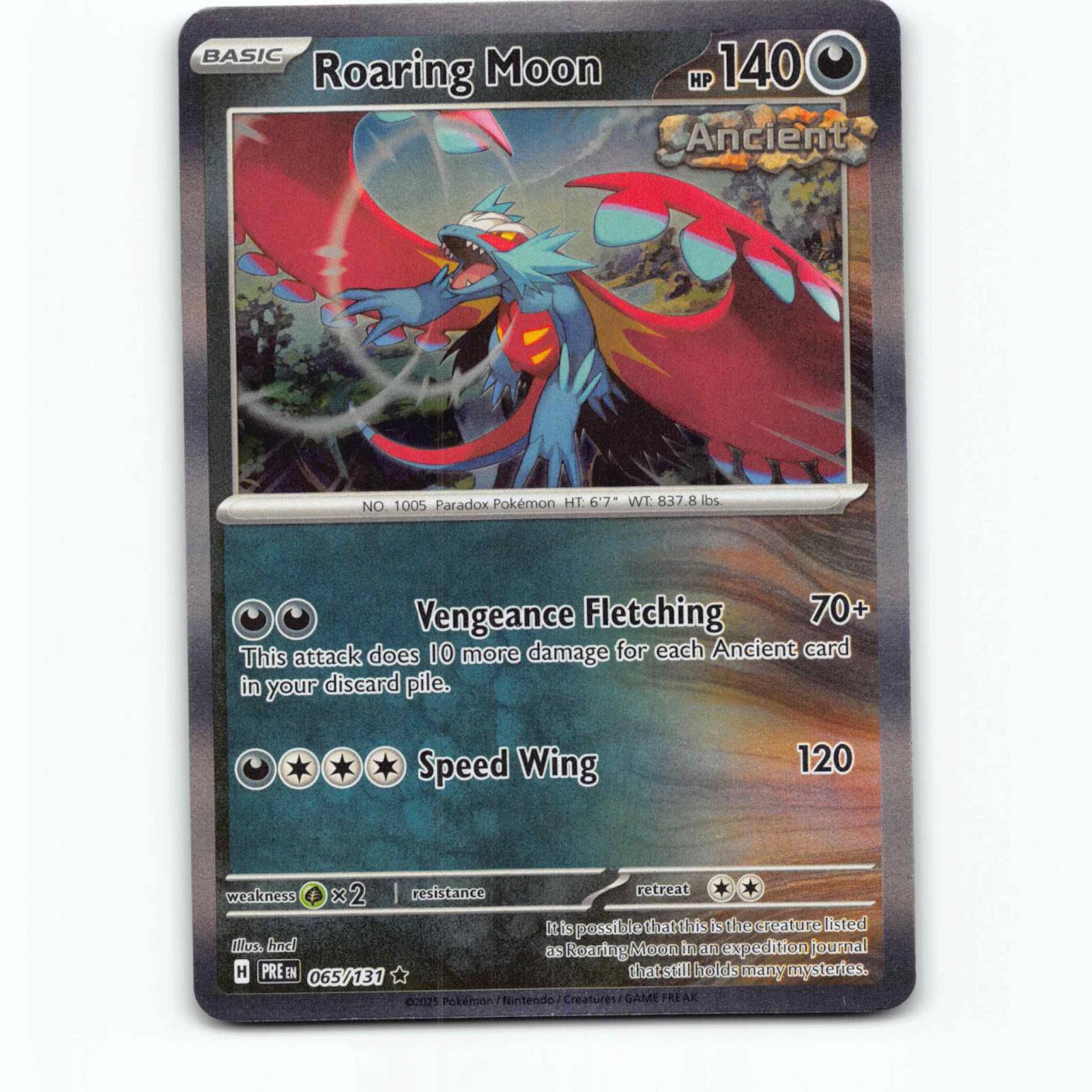 Roaring Moon 065/131 Pokémon Holo PRE EN Prismatic Evolutions Pokemon Kort Scarl