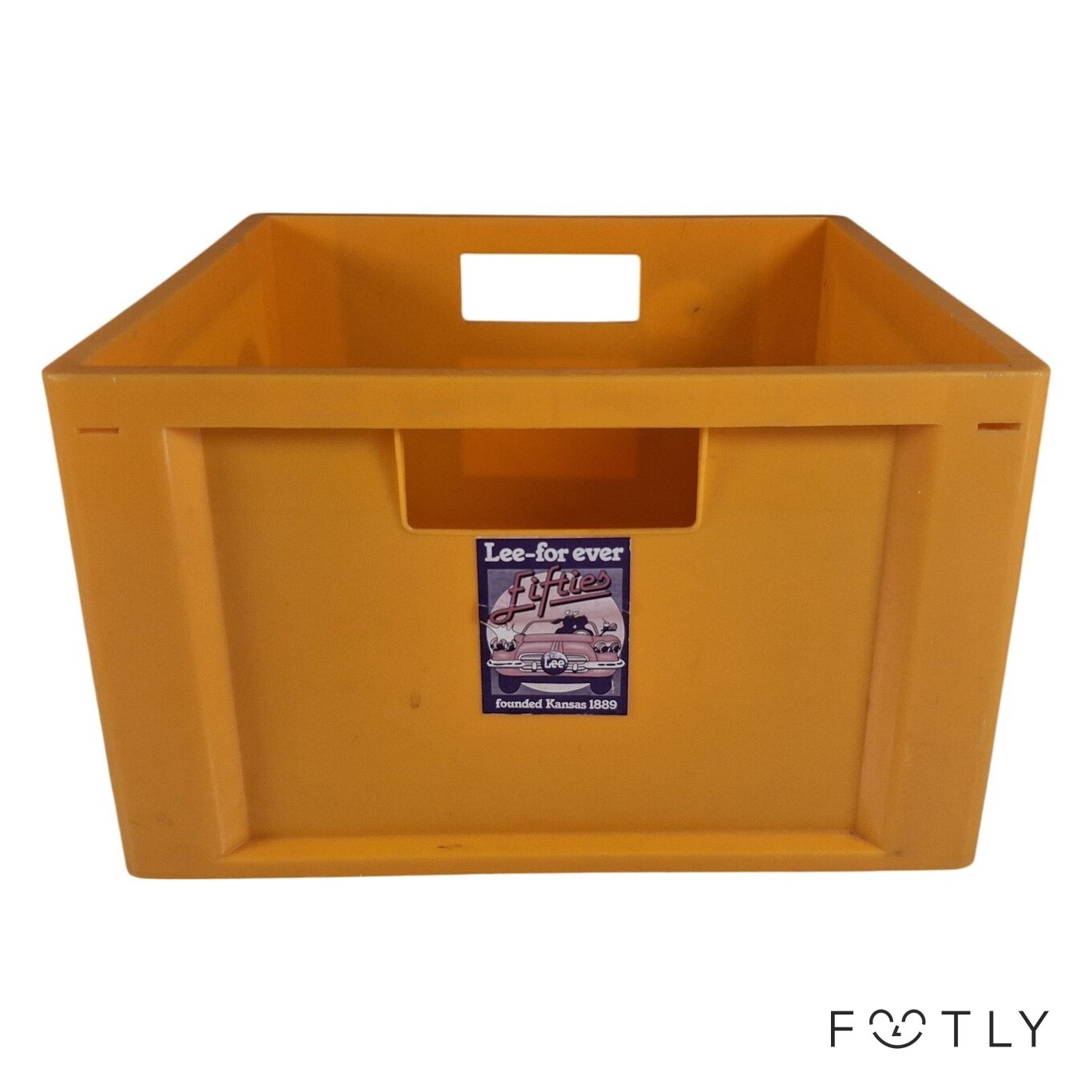 Plastback Vintage Gul Låda Plast Förvaring Retro Box Back Plastlåda