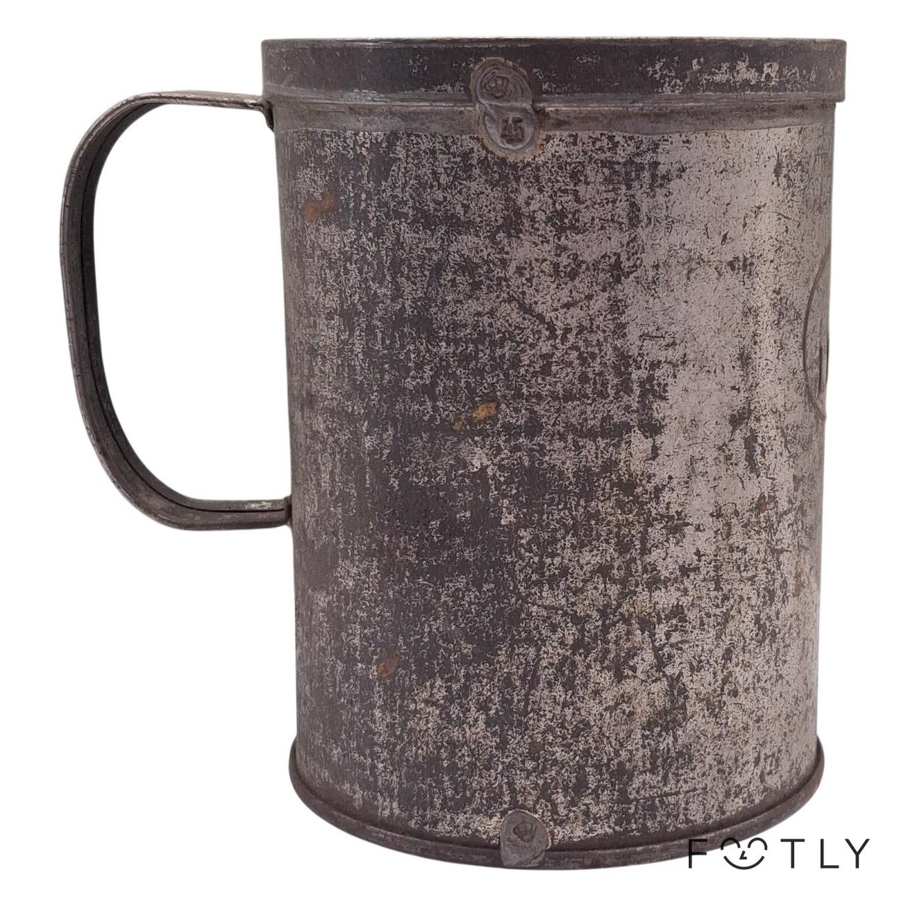 Måttkanna 1 Liter Vintage Metall Mugg Kopparmått Industriell Retro