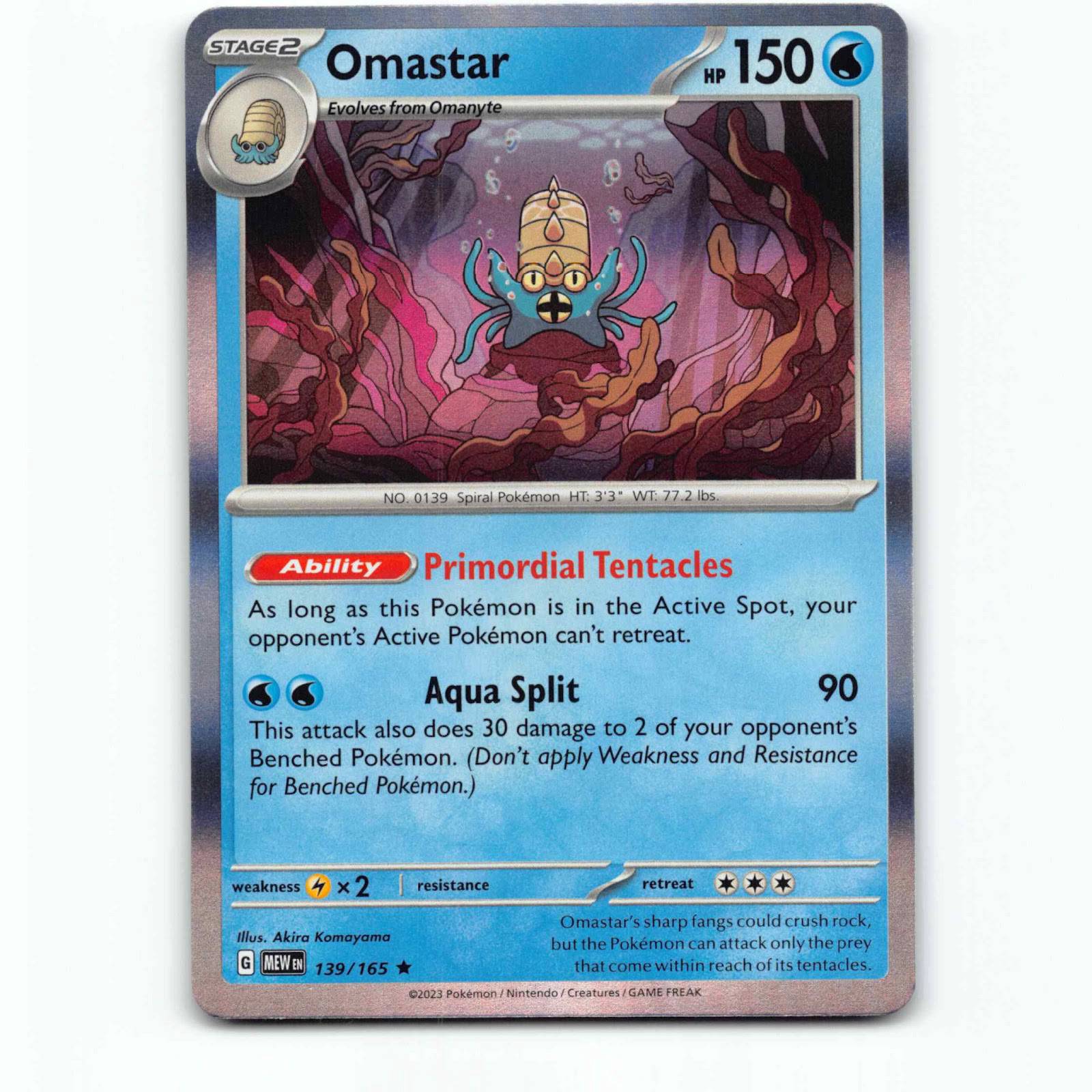 Omastar 139 Holo Pokémon MEW EN 139/165 151 Pokemon Kort Scarlet & Violet