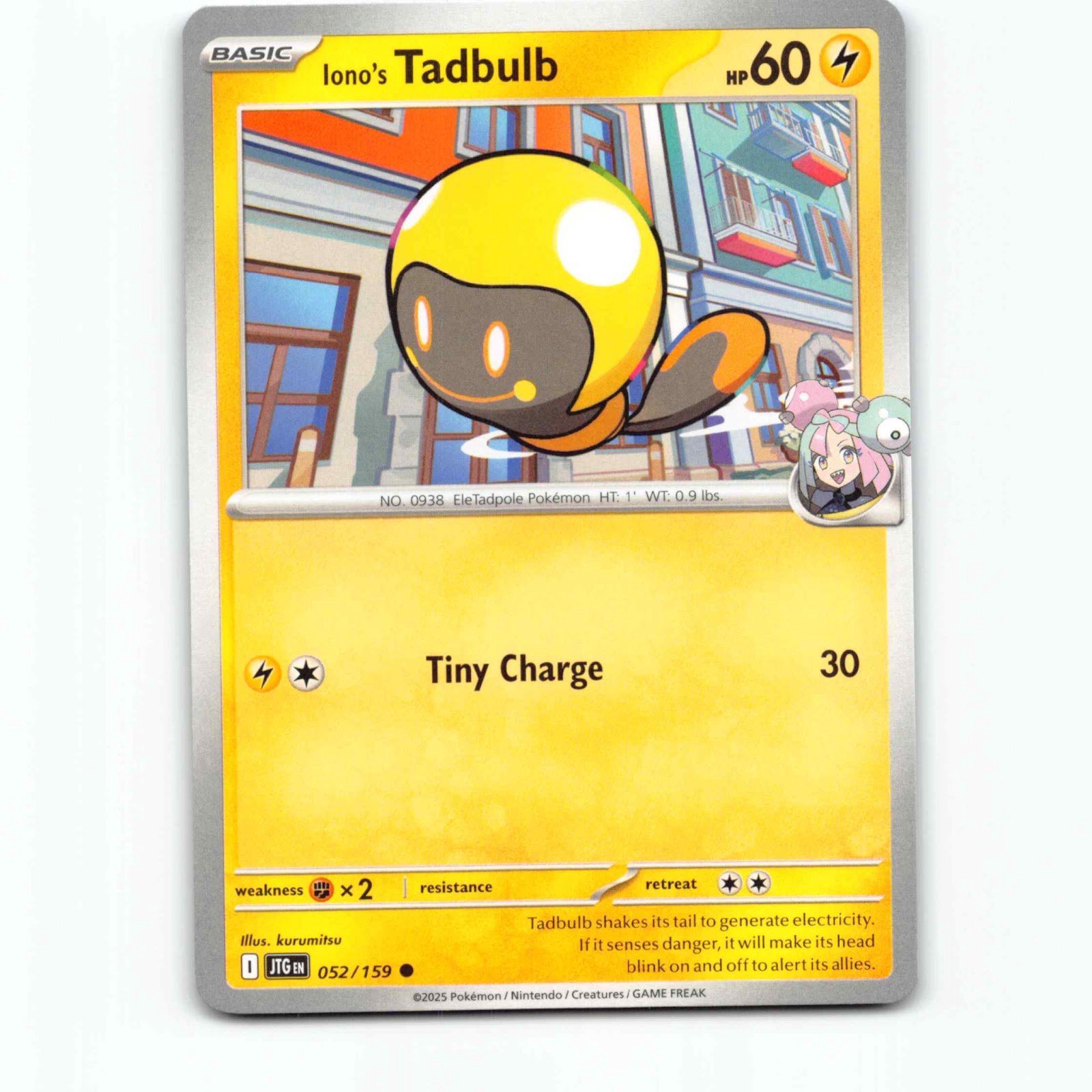 Iono's Tadbulb 052/159 Pokémon JTG EN Journey Together Pokemon Kort Scarlet & Vi