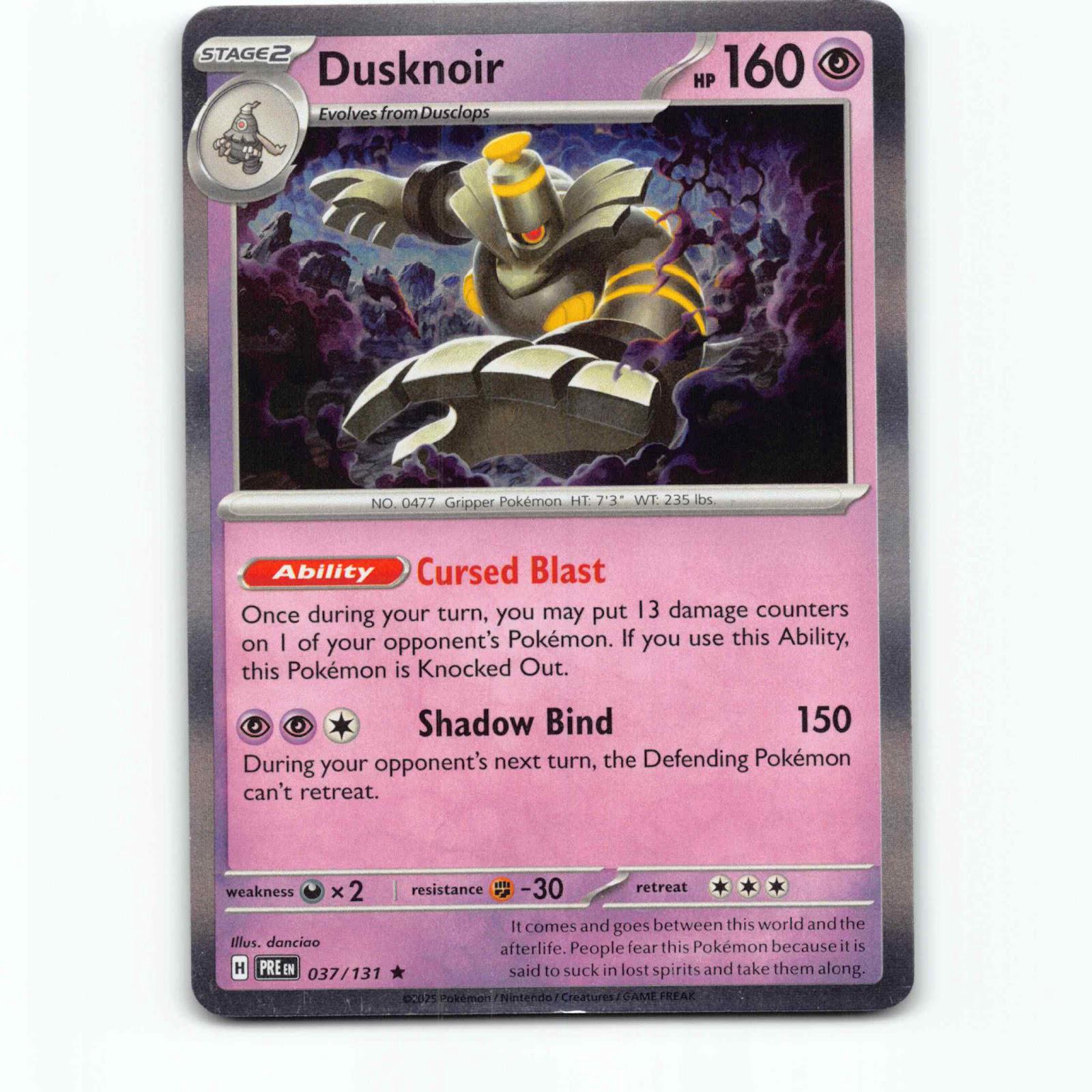 Dusknoir 037/131 Pokémon Holo PRE EN Prismatic Evolutions Pokemon Kort Scarlet &