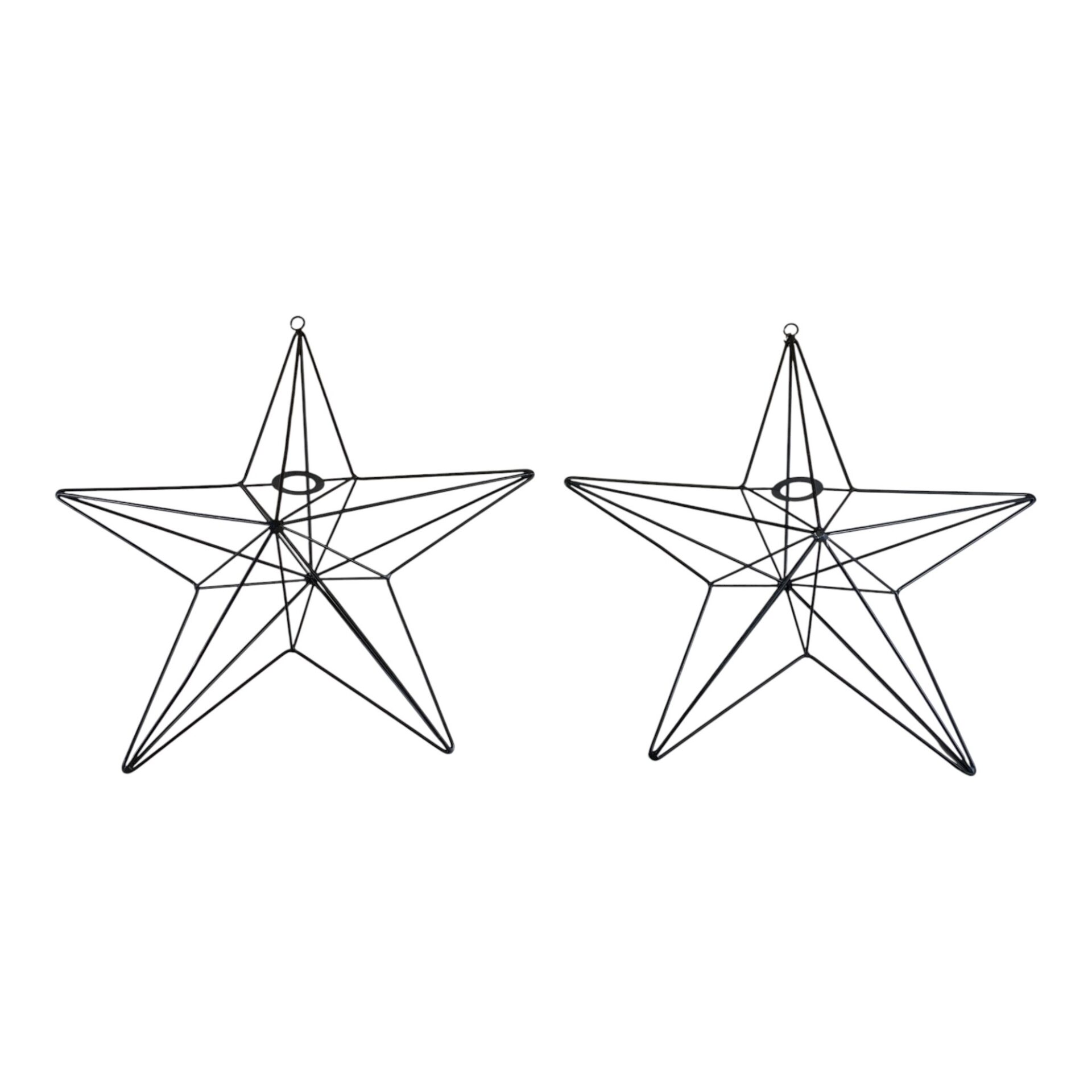 Adventsstjärna 2st Stjärna Julstjärna 42cm Lampskärm Svart Metall