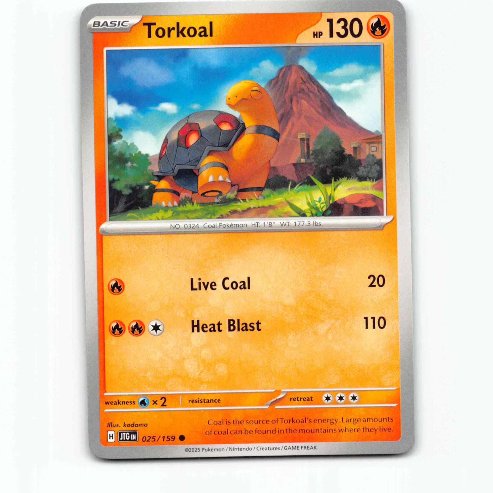Torkoal 025/159 Pokémon JTG EN Journey Together Pokemon Kort Scarlet & Violet