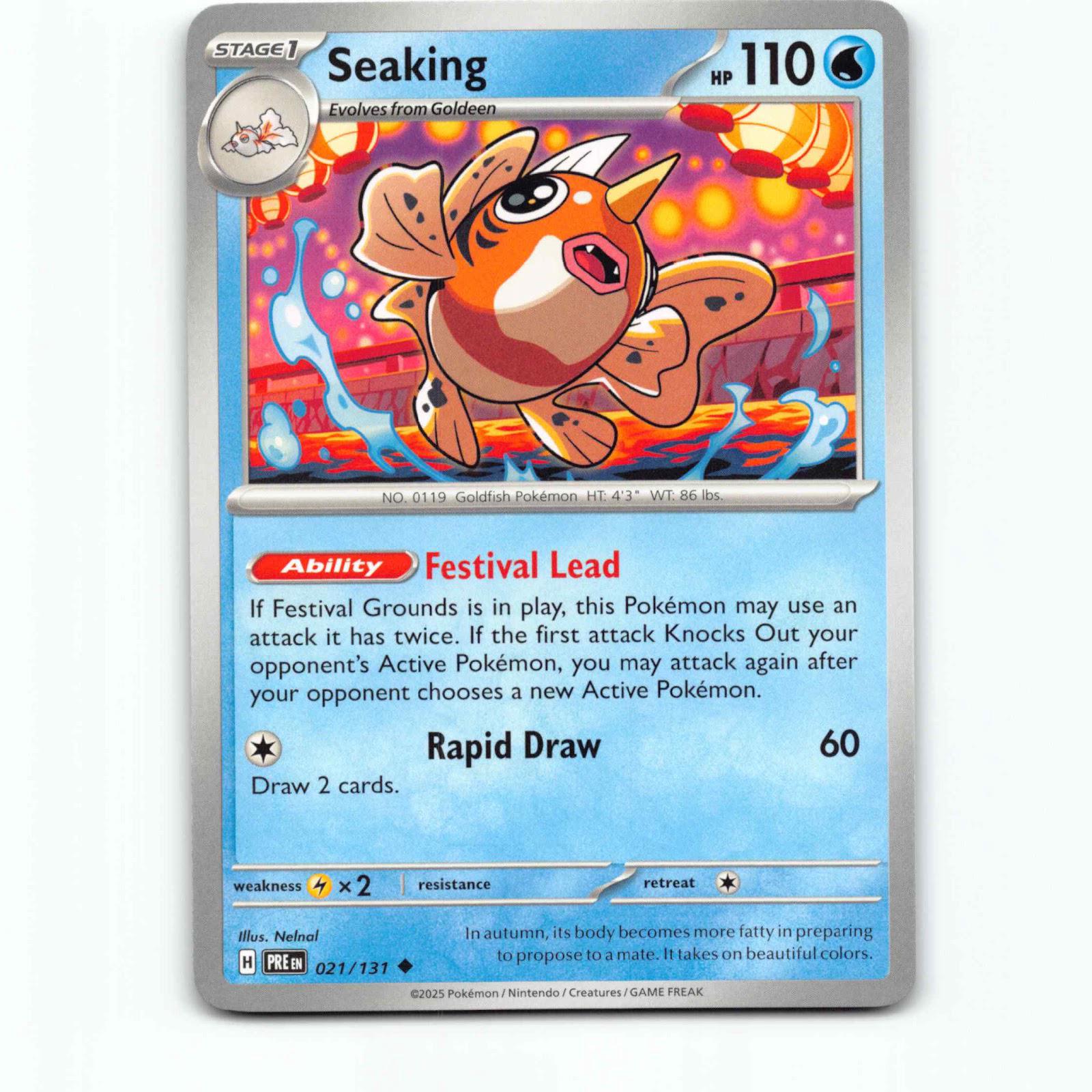 Seaking 021/131 Pokémon PRE EN Prismatic Evolutions Pokemon Kort Scarlet & Viole