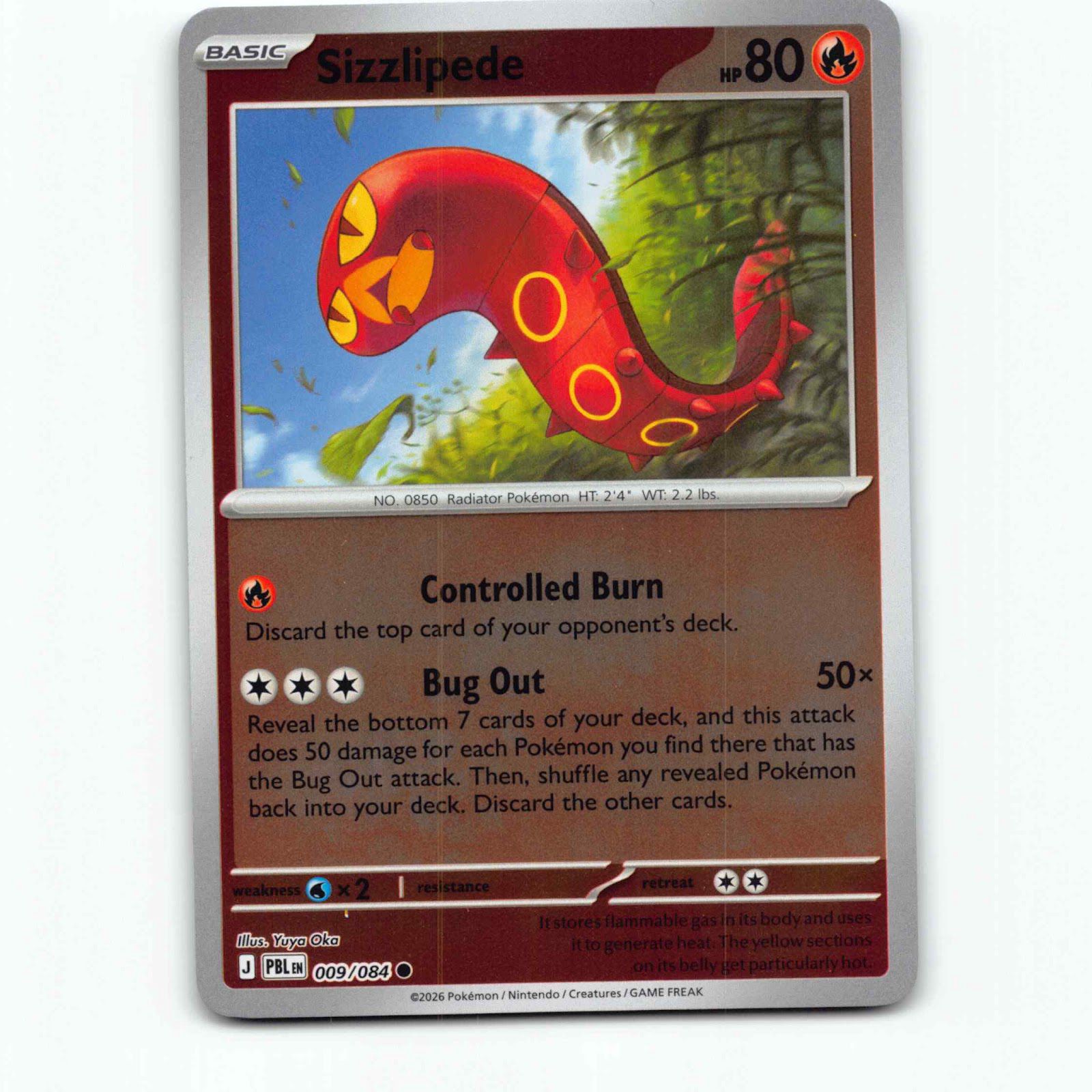 Sizzlipede 9 Reverse Holo Pokémon PBL EN 009/084 Pitch Black Pokemon Kort