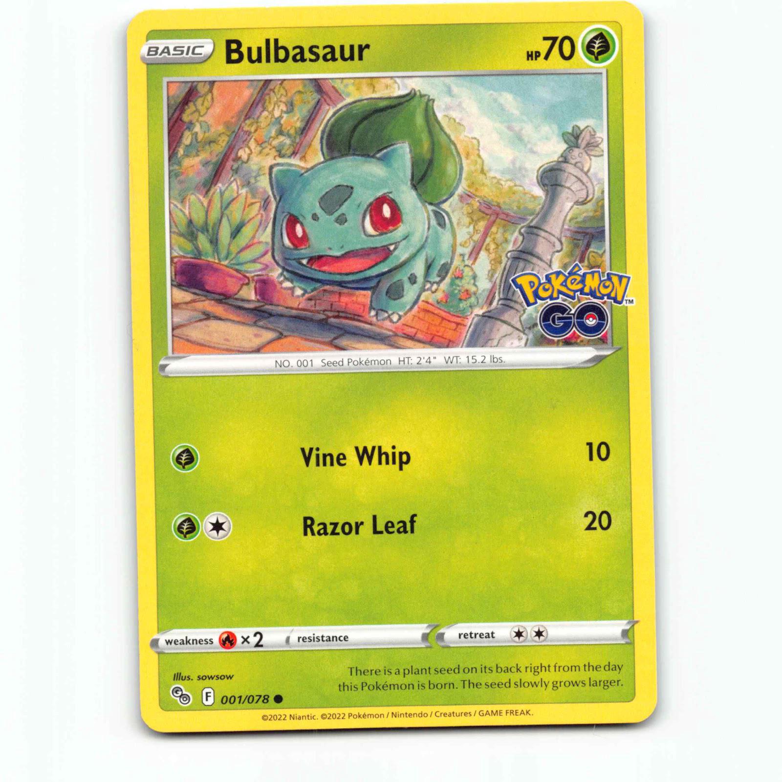Bulbasaur 1 Pokémon PGO EN 001/078 Pokemon GO Pokemon Kort Sword & Shield