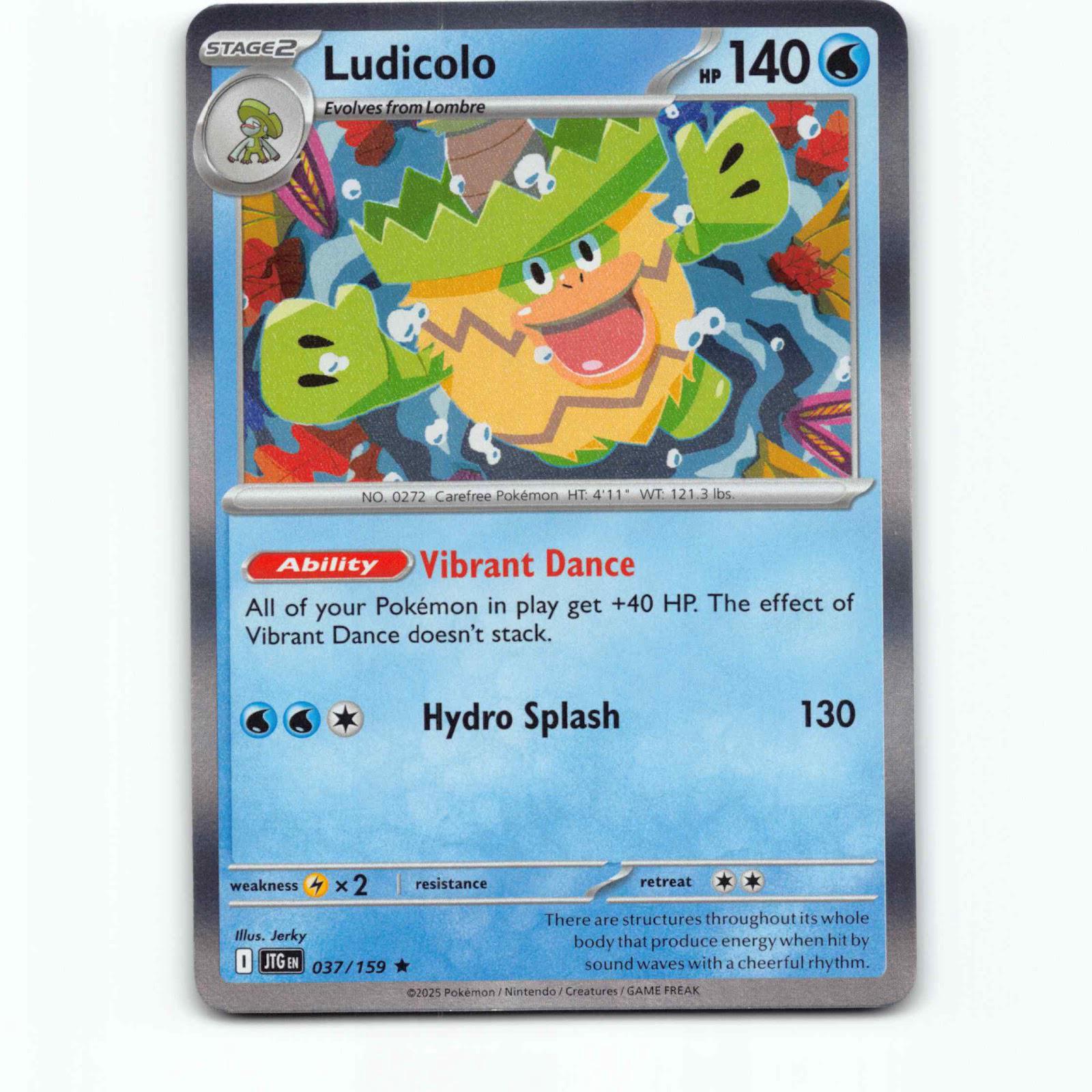Ludicolo 37 Holo Pokémon JTG EN 037/159 Journey Together Pokemon Kort
