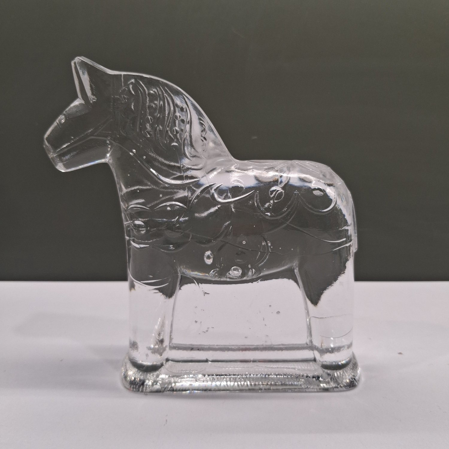 Lindshammar Dalahäst Glas Glashäst Klarglas Skulptur Figurin Häst Konstglas