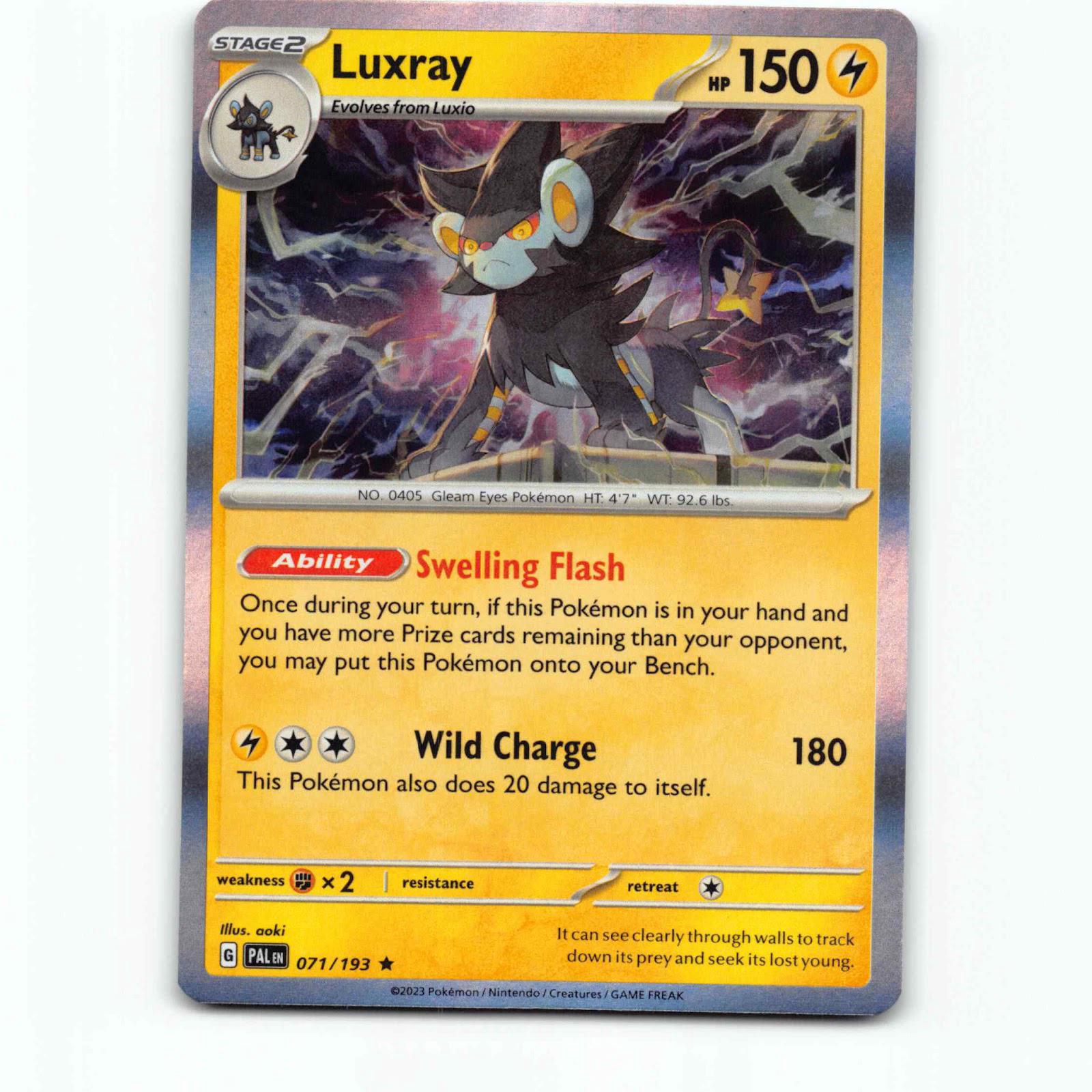 Luxray 71 Holo Pokémon PAL EN 071/193 Paldea Evolved Pokemon Kort