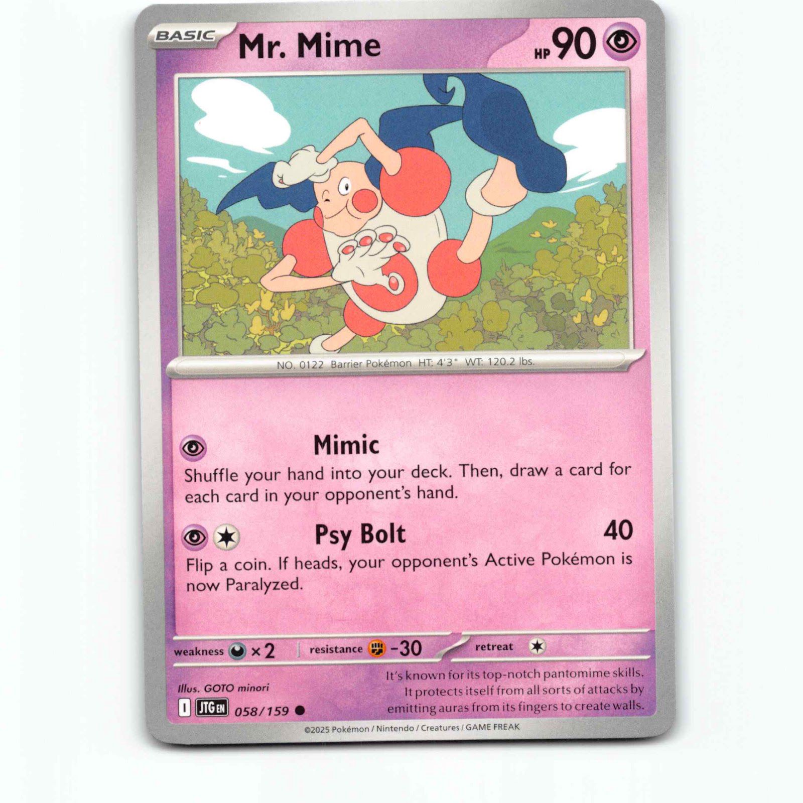 Mr. Mime 058/159 Pokémon JTG EN Journey Together Pokemon Kort Scarlet & Violet